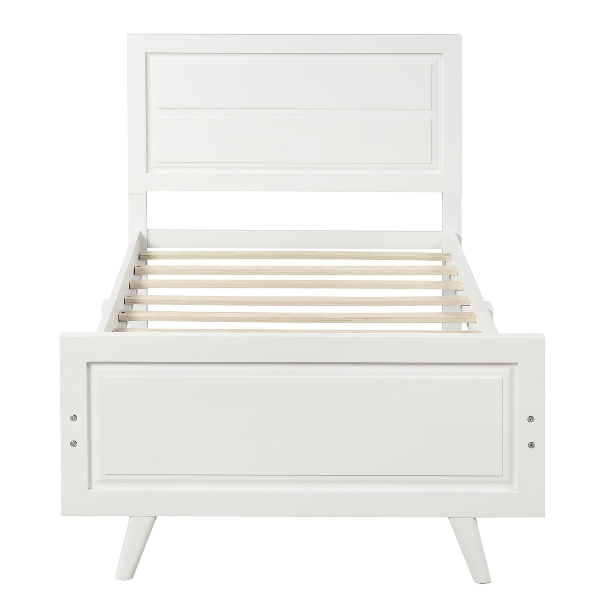 Twin Wood Frame Platform Bed with Headboard