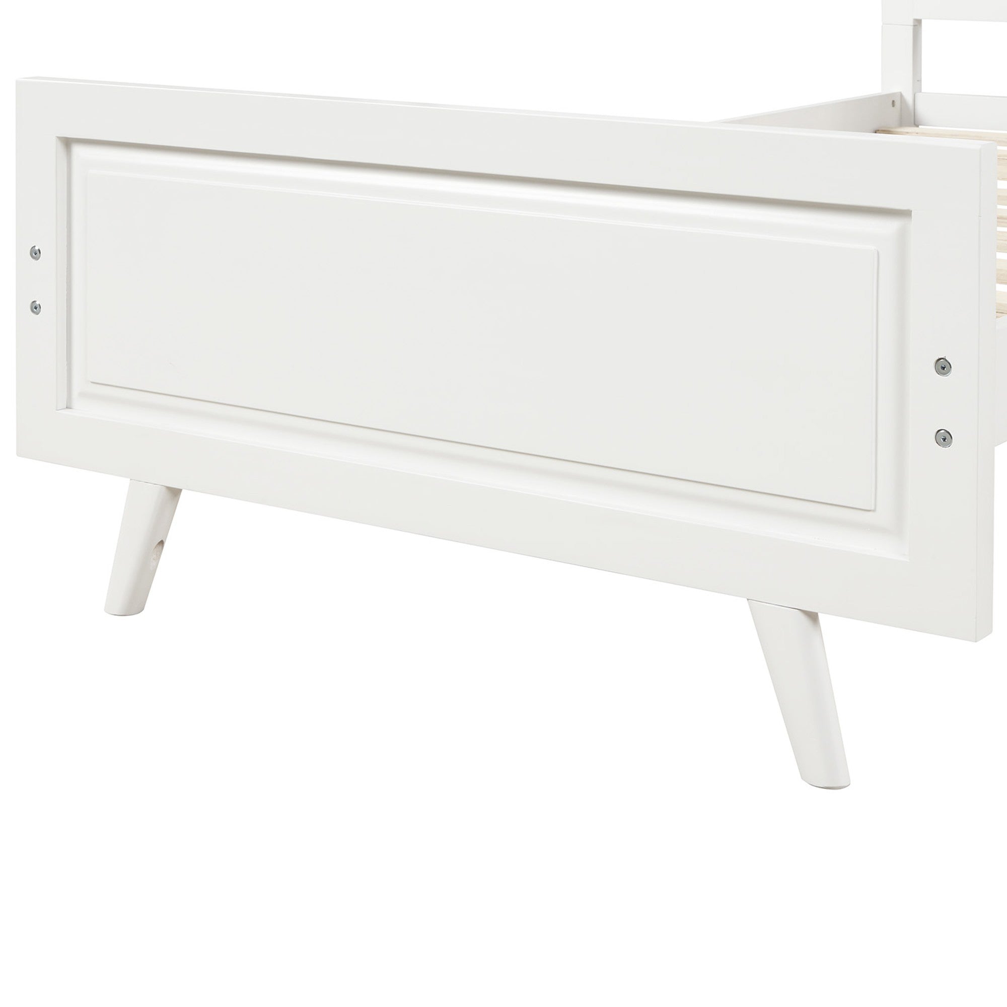 Twin Wood Frame Platform Bed with Headboard