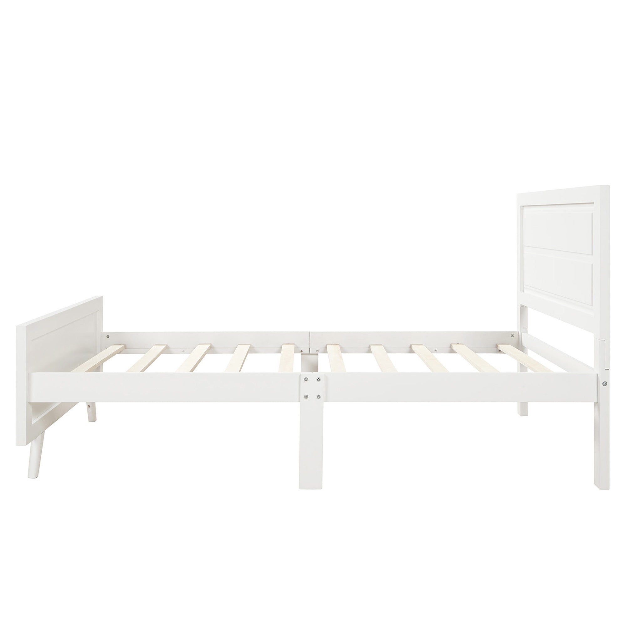 Twin Wood Frame Platform Bed with Headboard