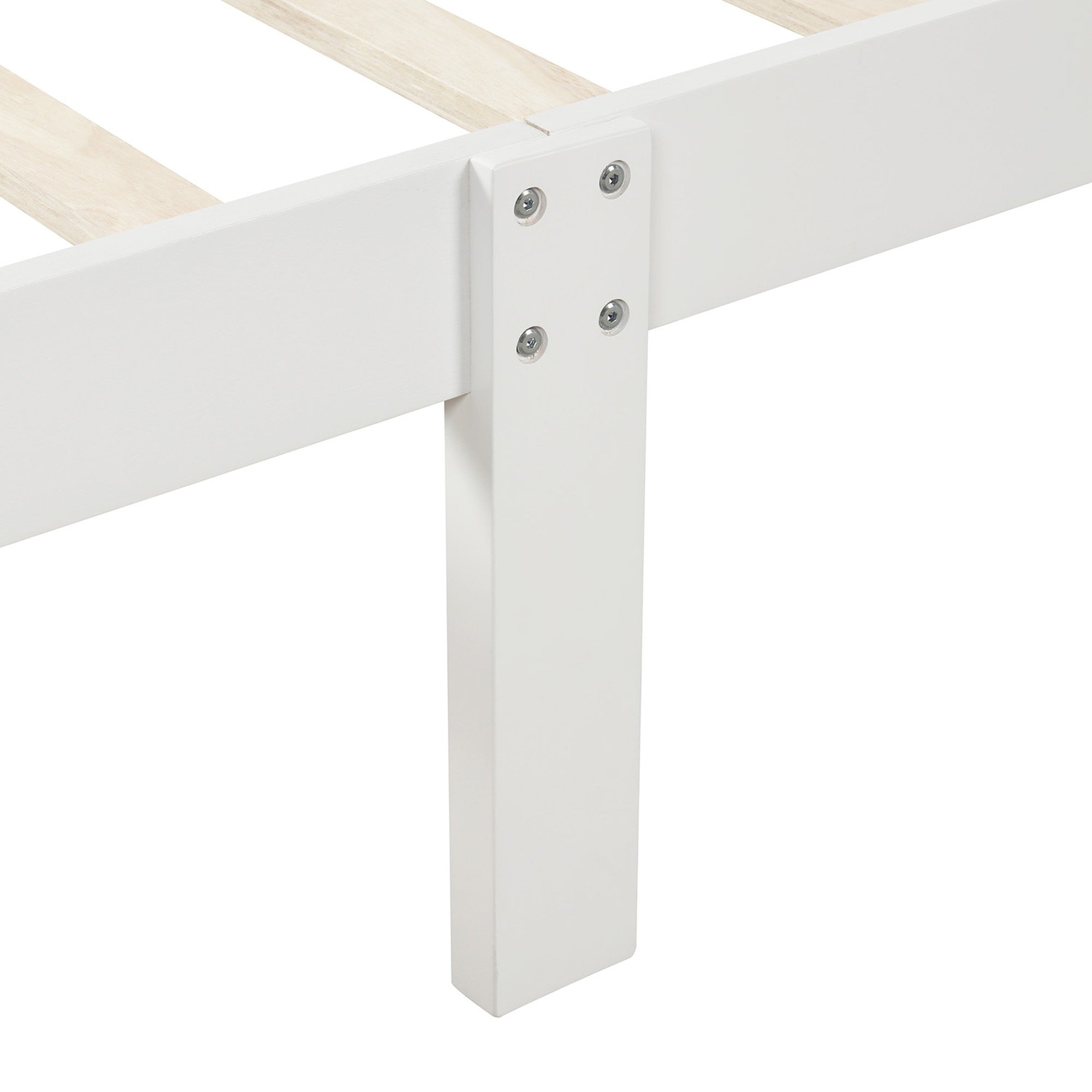 Twin Wood Frame Platform Bed with Headboard