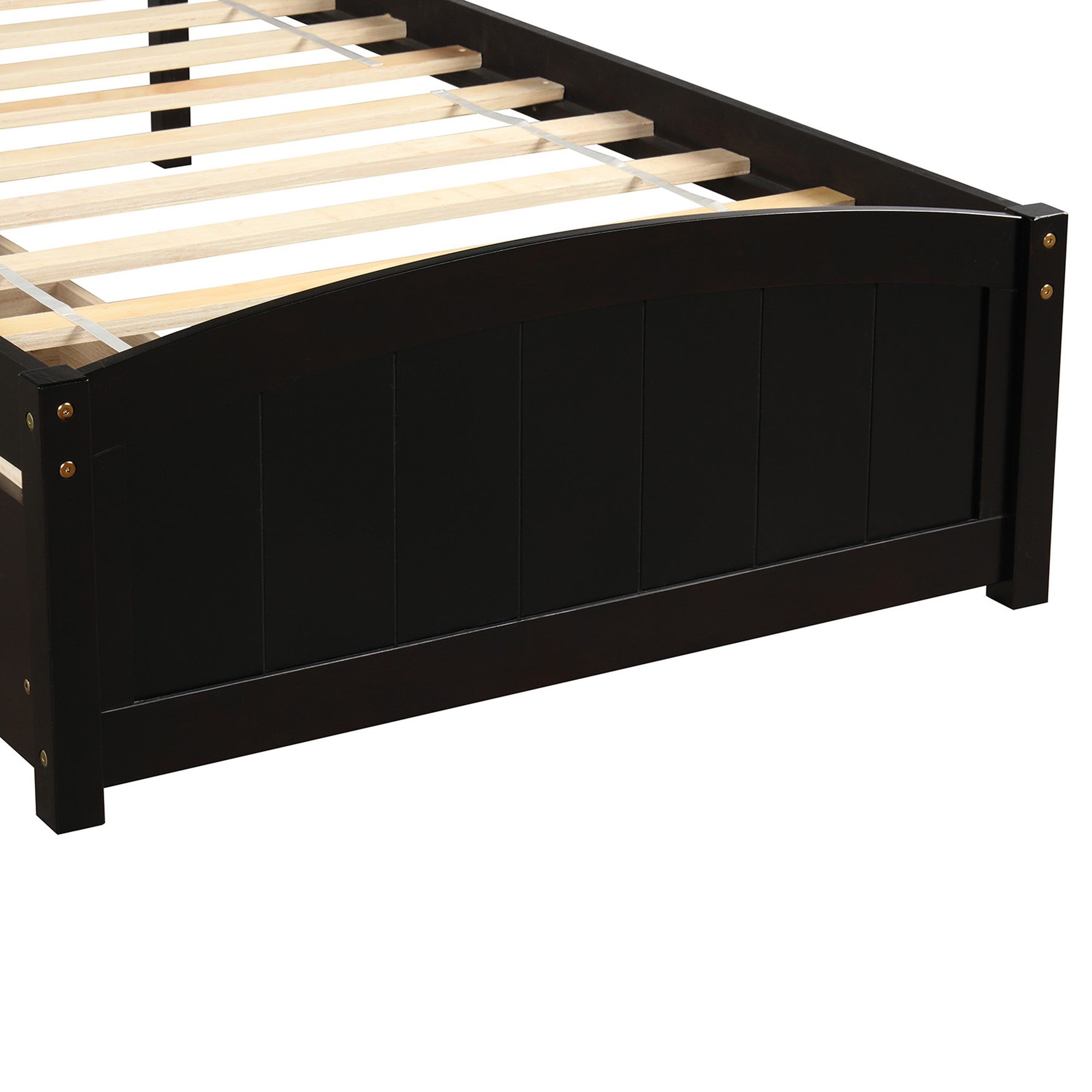 Twin Wood Frame Platform Bed with 2 Drawers