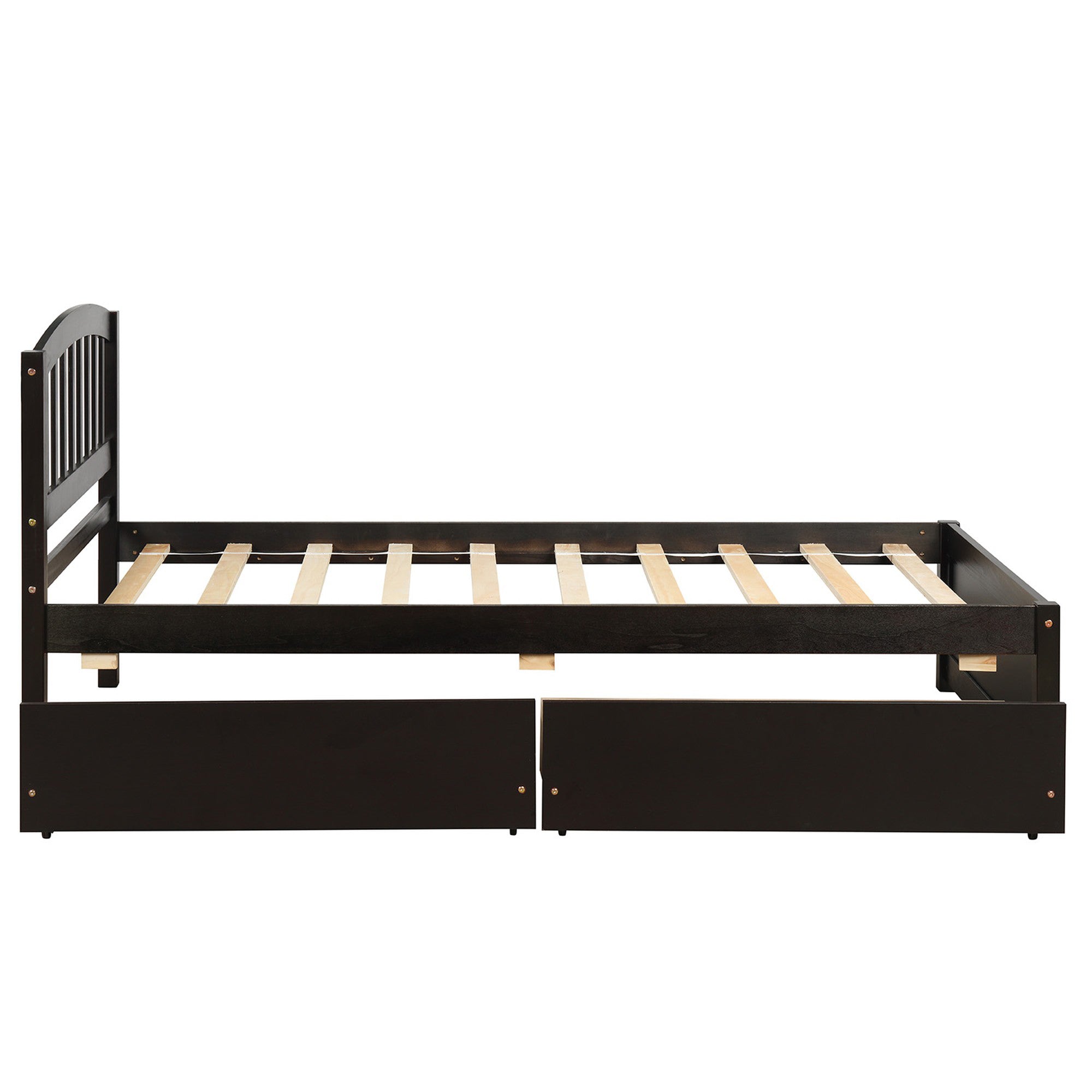 Twin Wood Frame Platform Bed with 2 Drawers