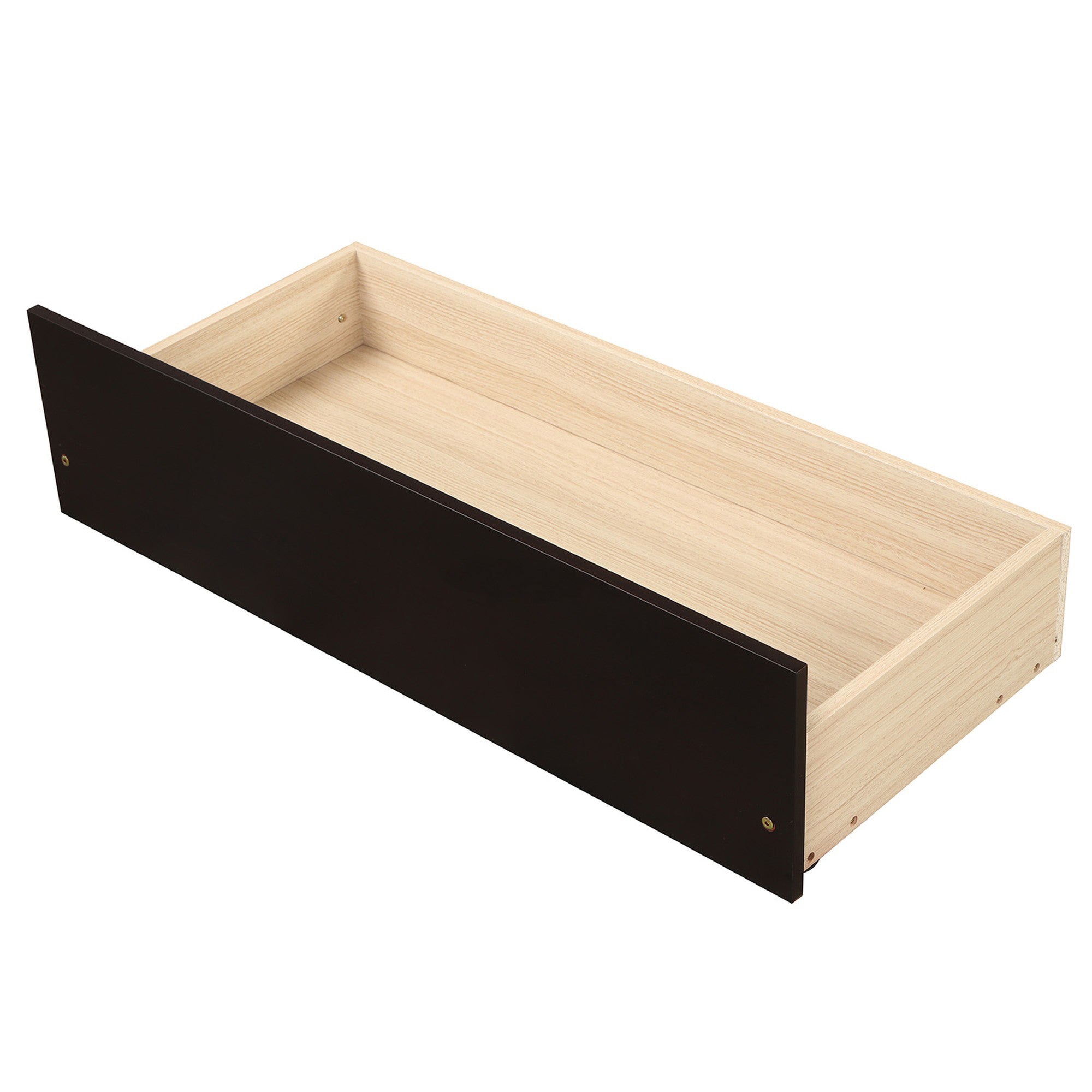 Twin Wood Frame Platform Bed with 2 Drawers