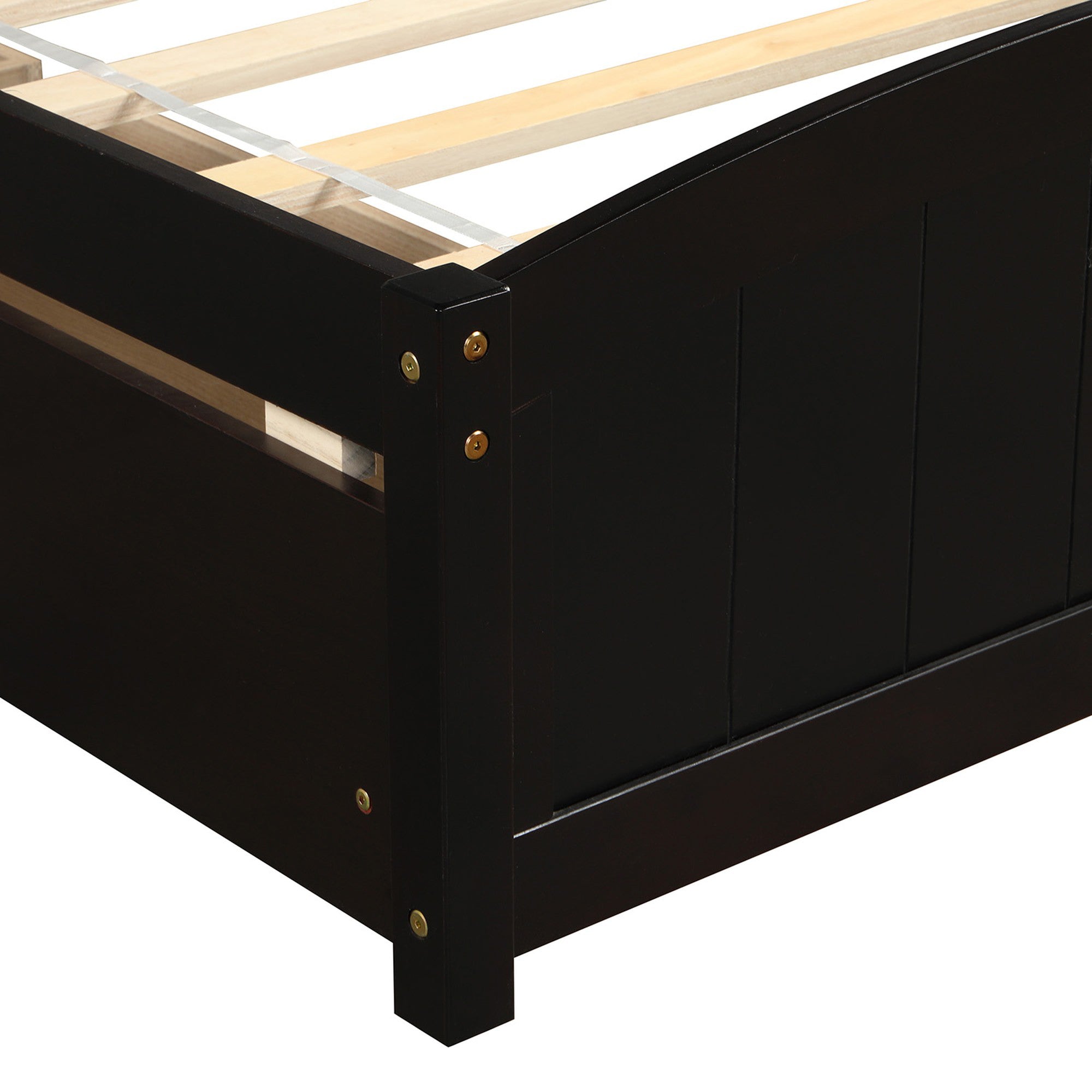 Twin Wood Frame Platform Bed with 2 Drawers