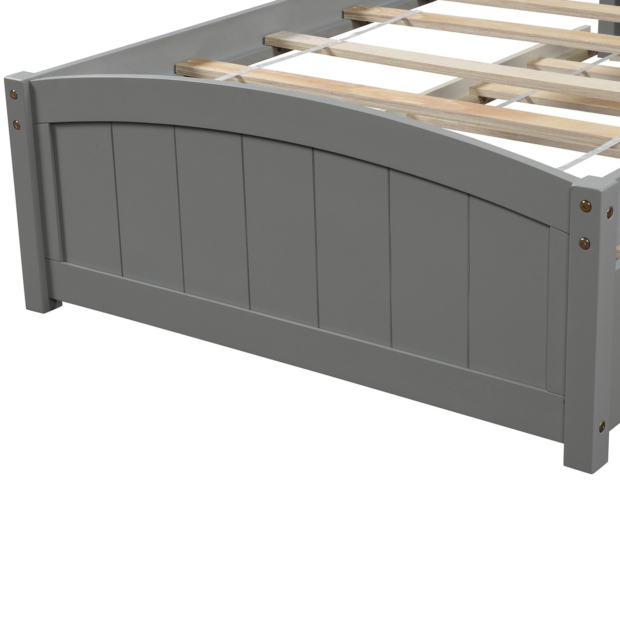 Twin Wood Frame Platform Bed with 2 Drawers
