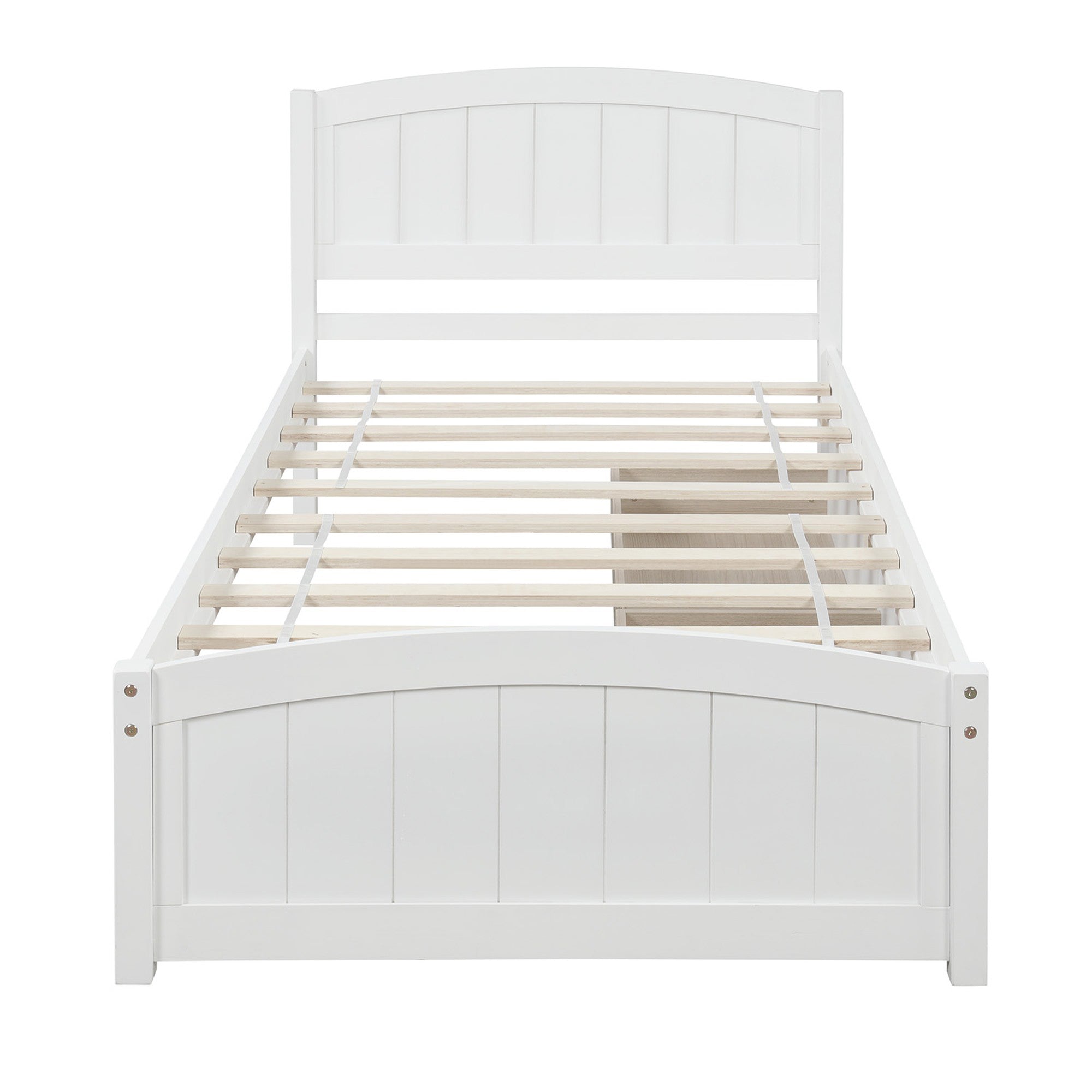 Twin Wood Frame Platform Bed with 2 Drawers
