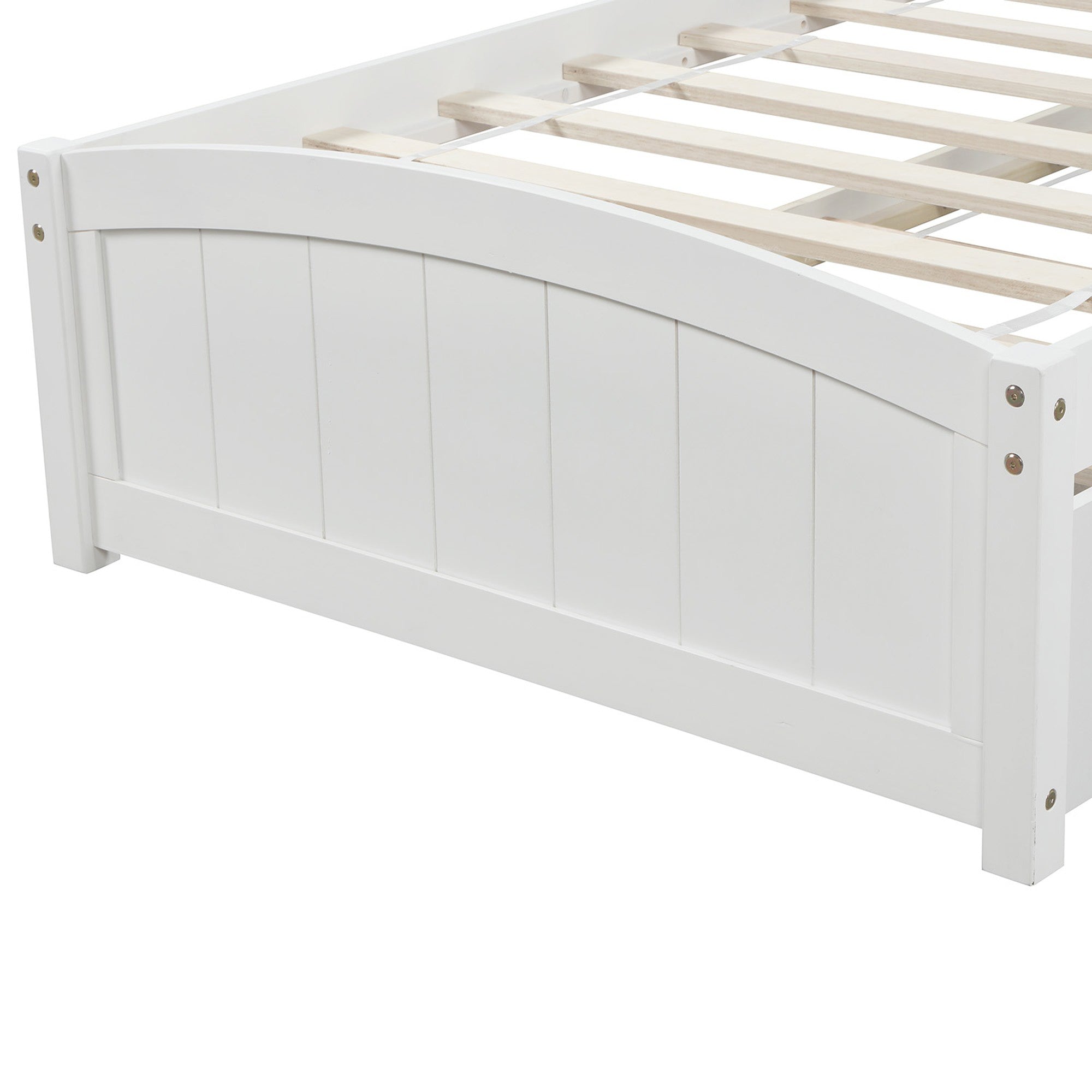 Twin Wood Frame Platform Bed with 2 Drawers
