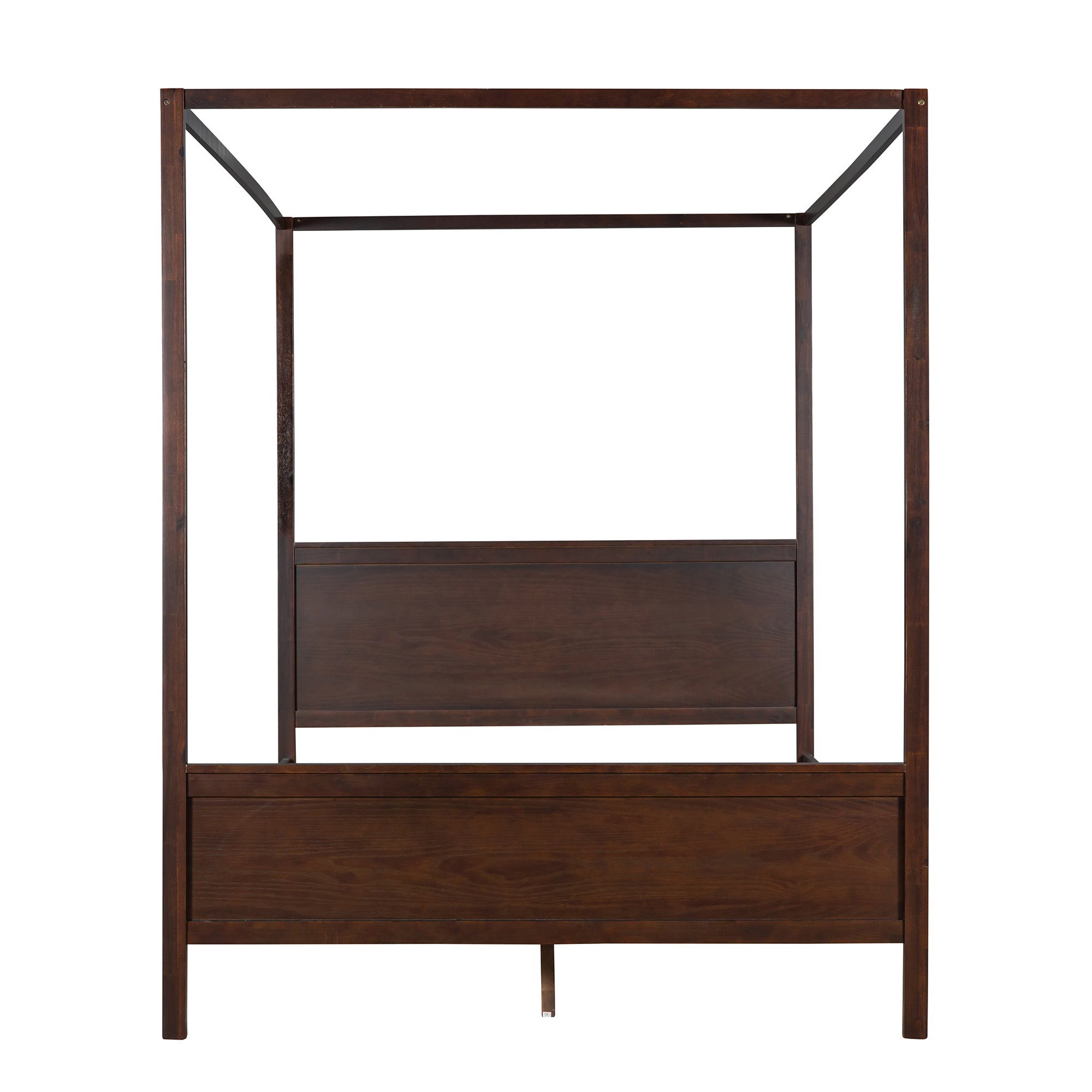 Queen Wood Frame Canopy Bed with Headboard and Footboard
