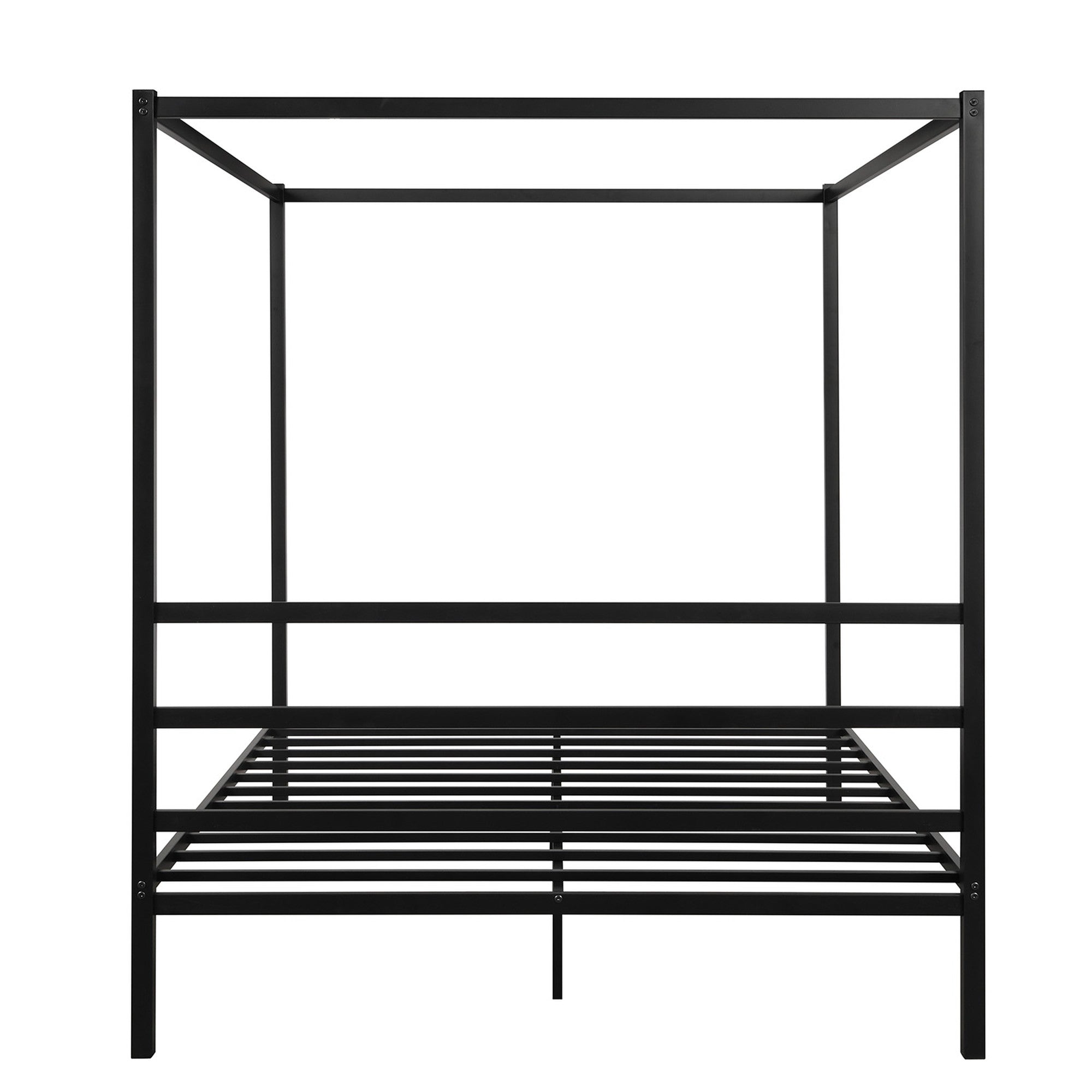 Queen Metal Frame Canopy Platform Bed with Center Legs