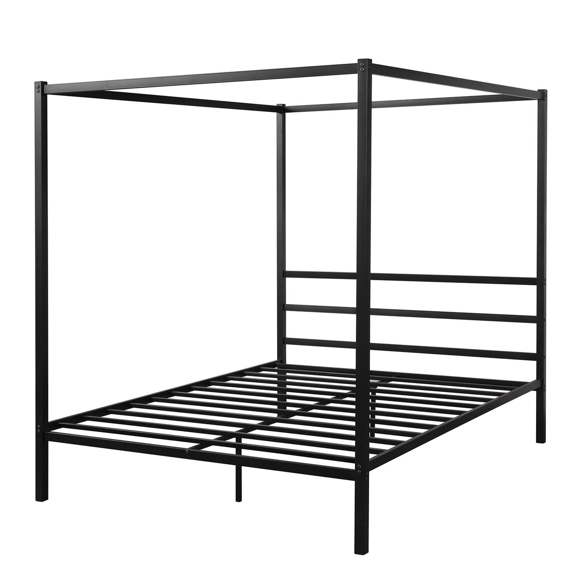 Queen Metal Frame Canopy Platform Bed with Center Legs