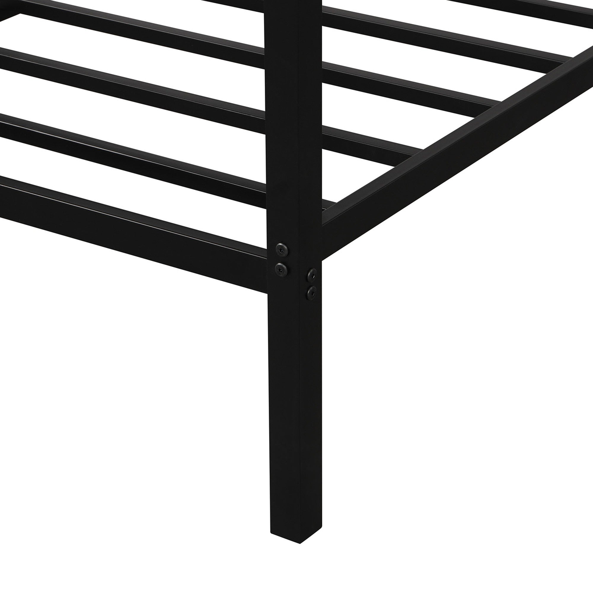 Queen Metal Frame Canopy Platform Bed with Center Legs