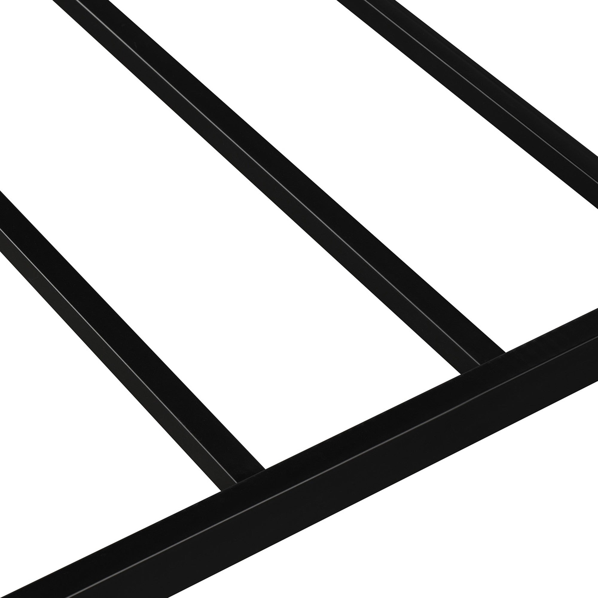 Queen Metal Frame Canopy Platform Bed with Center Legs