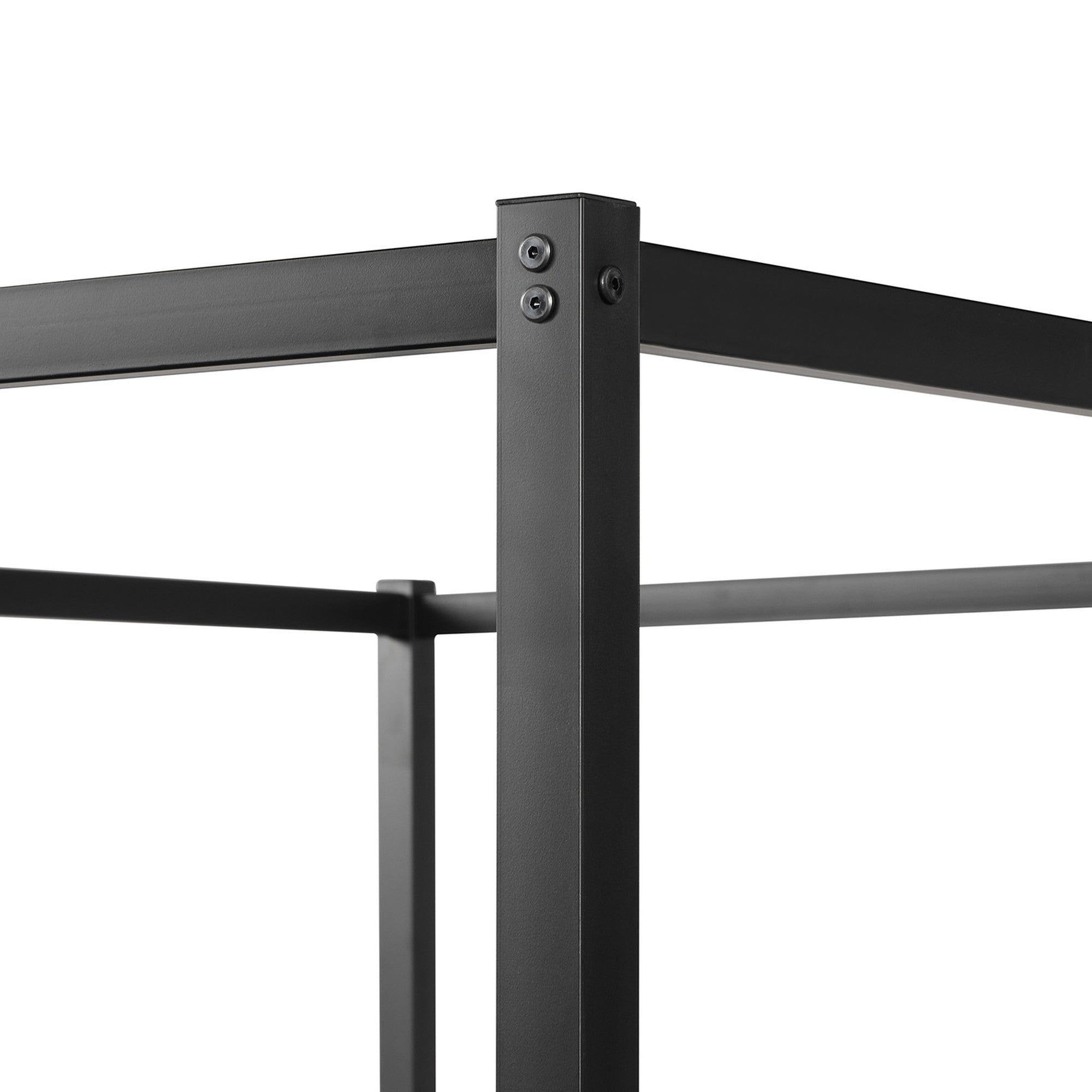 Queen Metal Frame Canopy Platform Bed with Center Legs