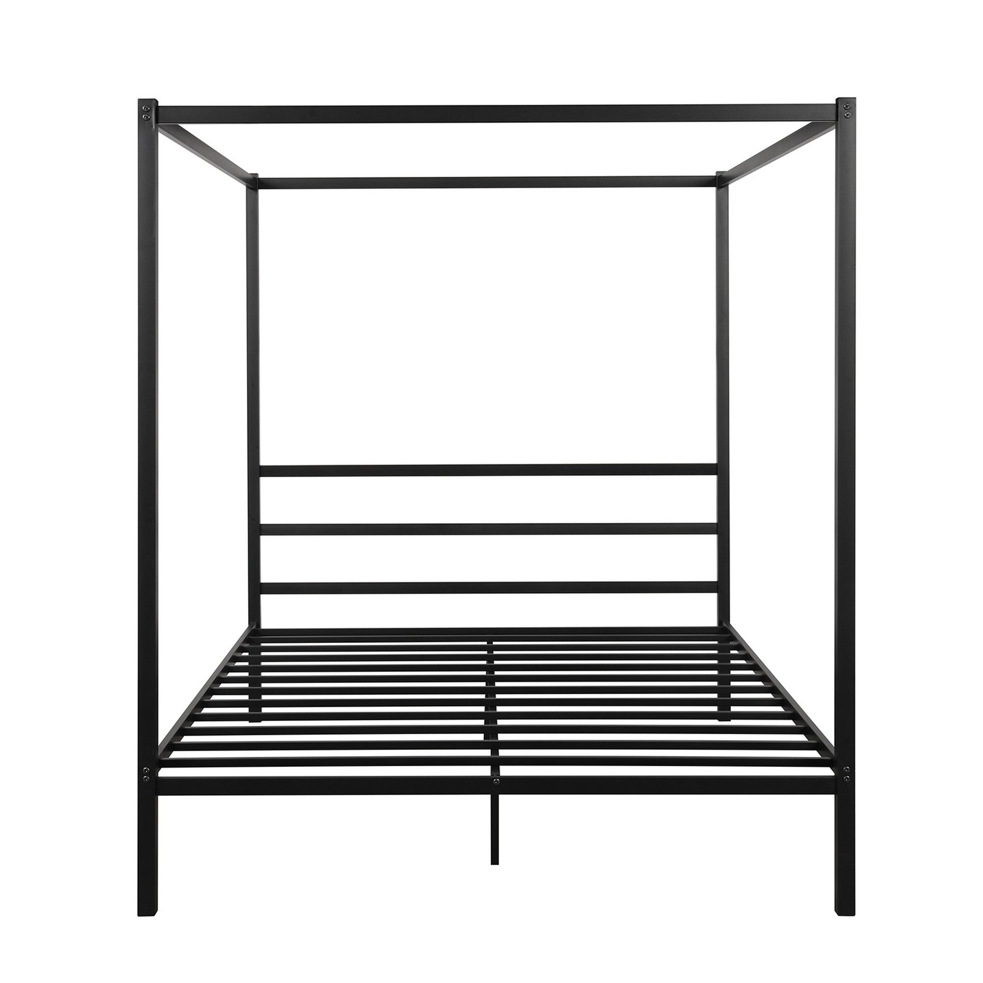 Queen Metal Frame Canopy Platform Bed with Center Legs