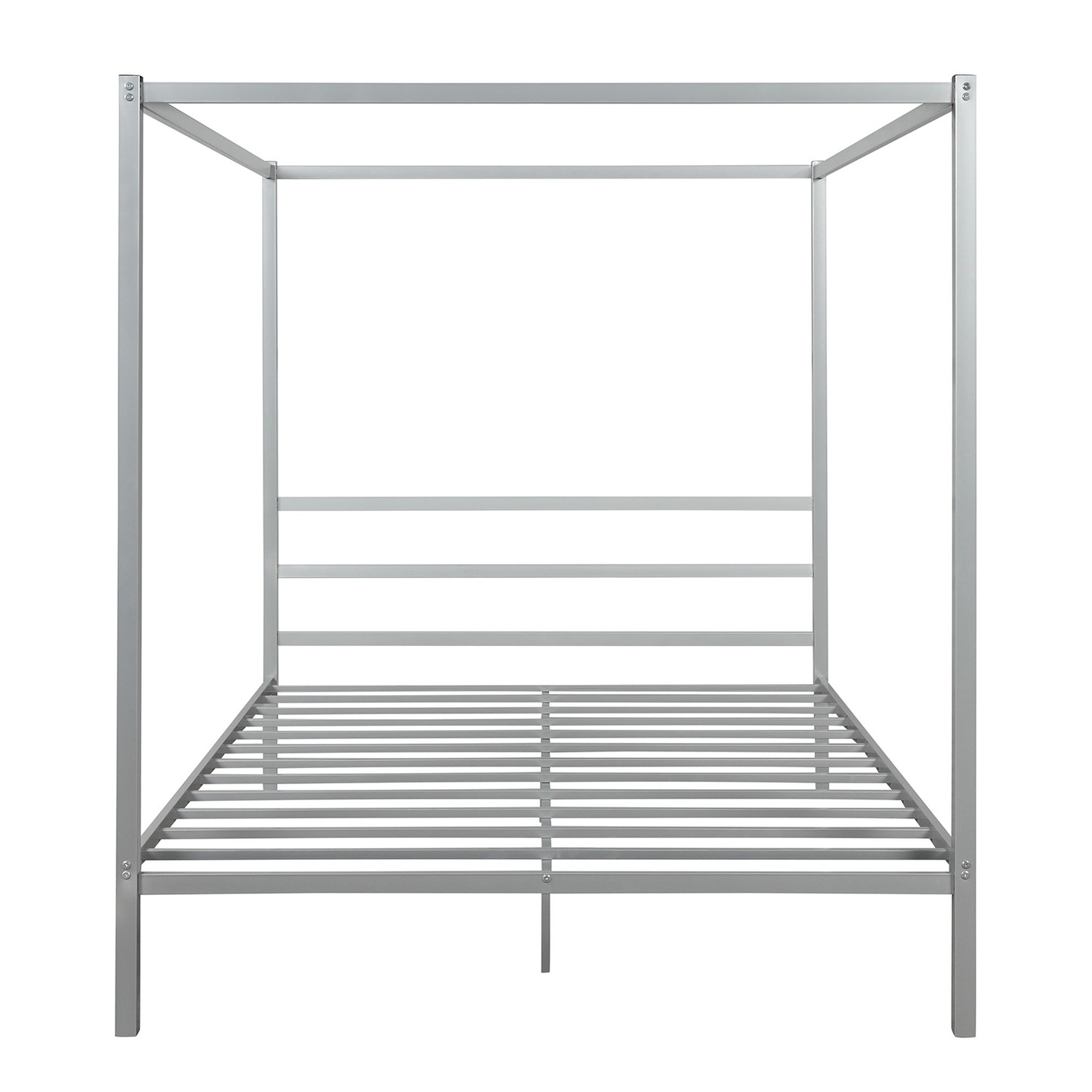 Queen Metal Frame Canopy Platform Bed with Center Legs