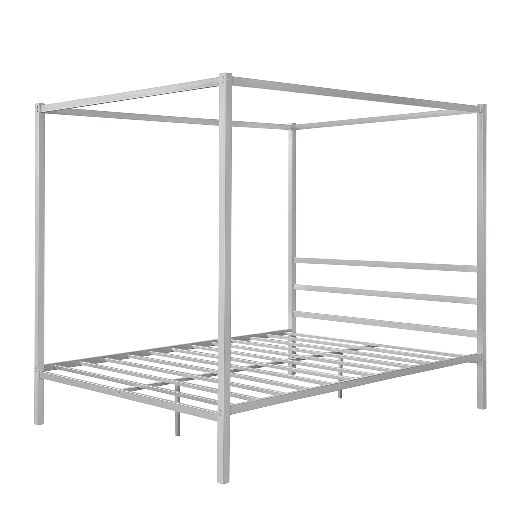 Queen Metal Frame Canopy Platform Bed with Center Legs