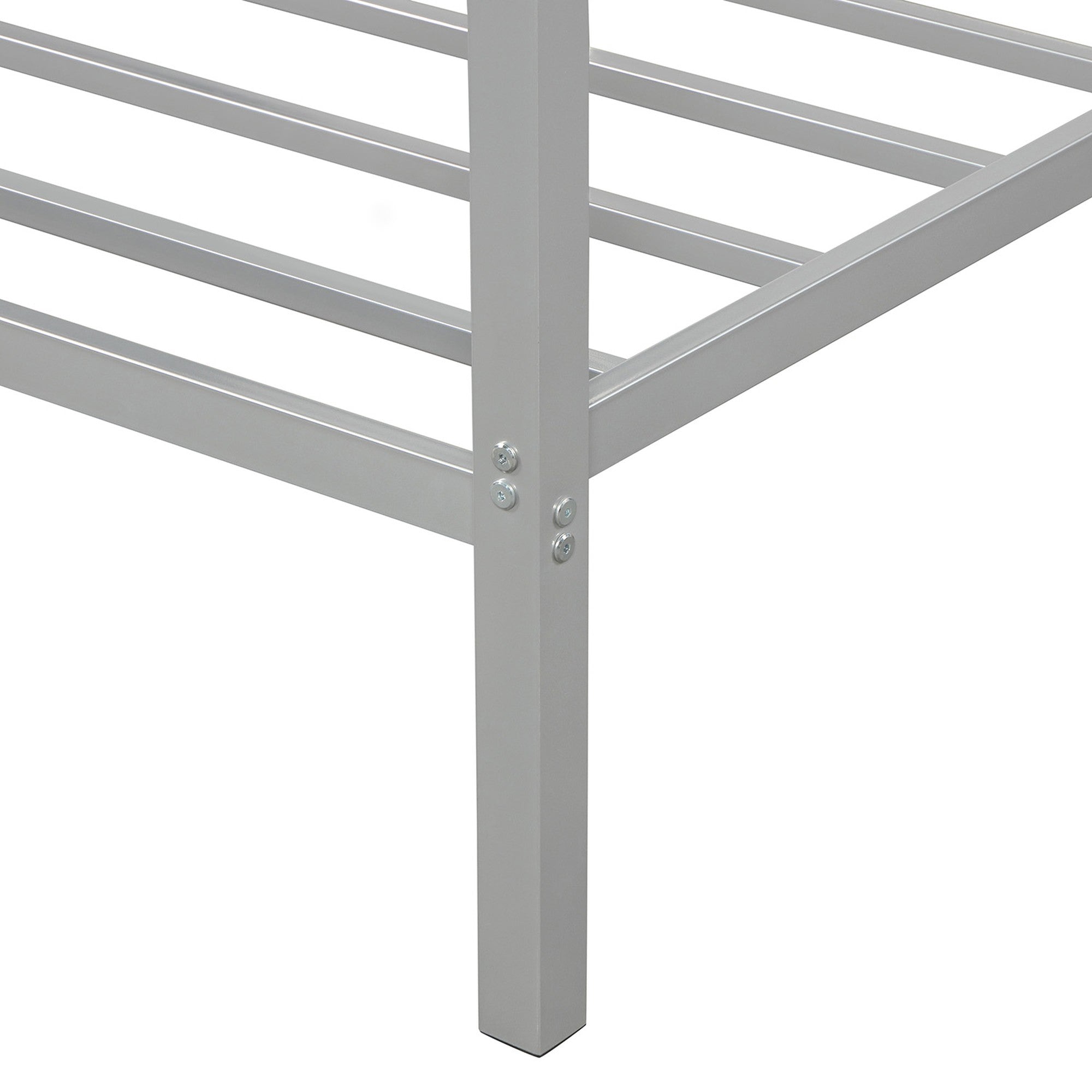 Queen Metal Frame Canopy Platform Bed with Center Legs