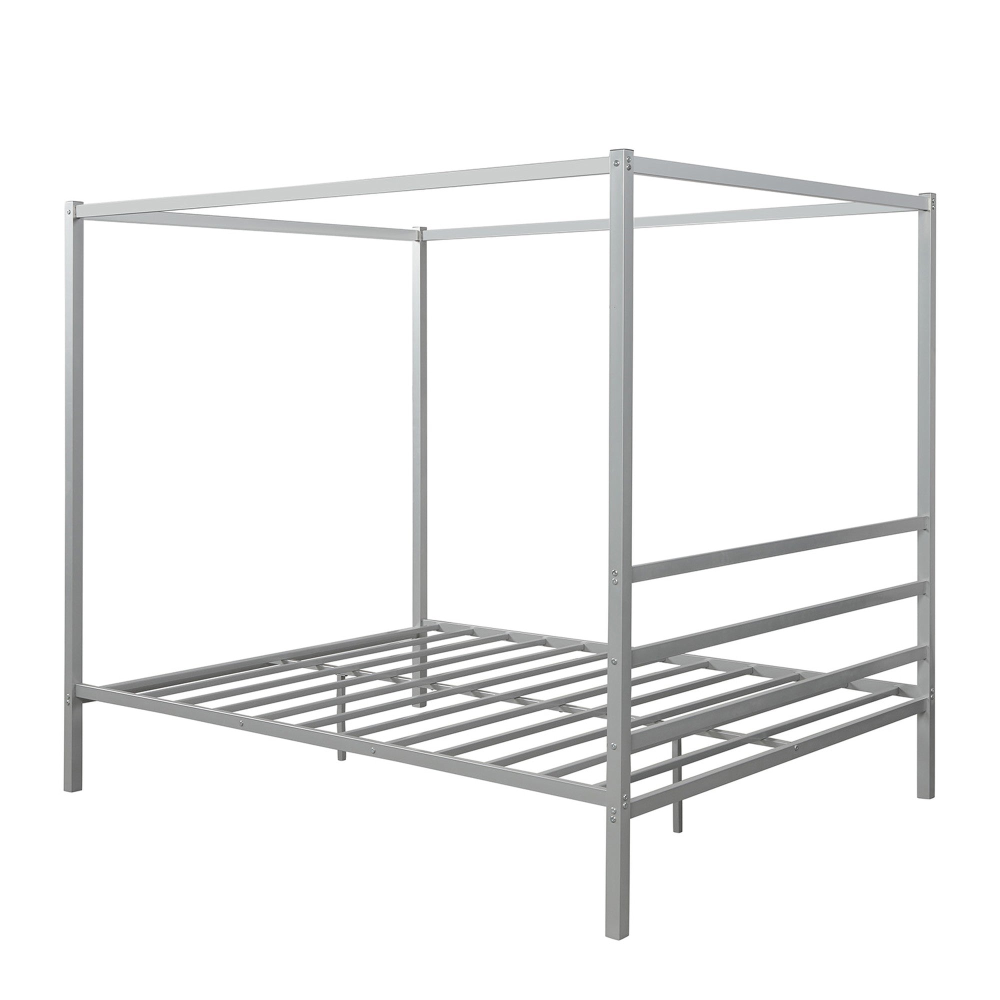 Queen Metal Frame Canopy Platform Bed with Center Legs