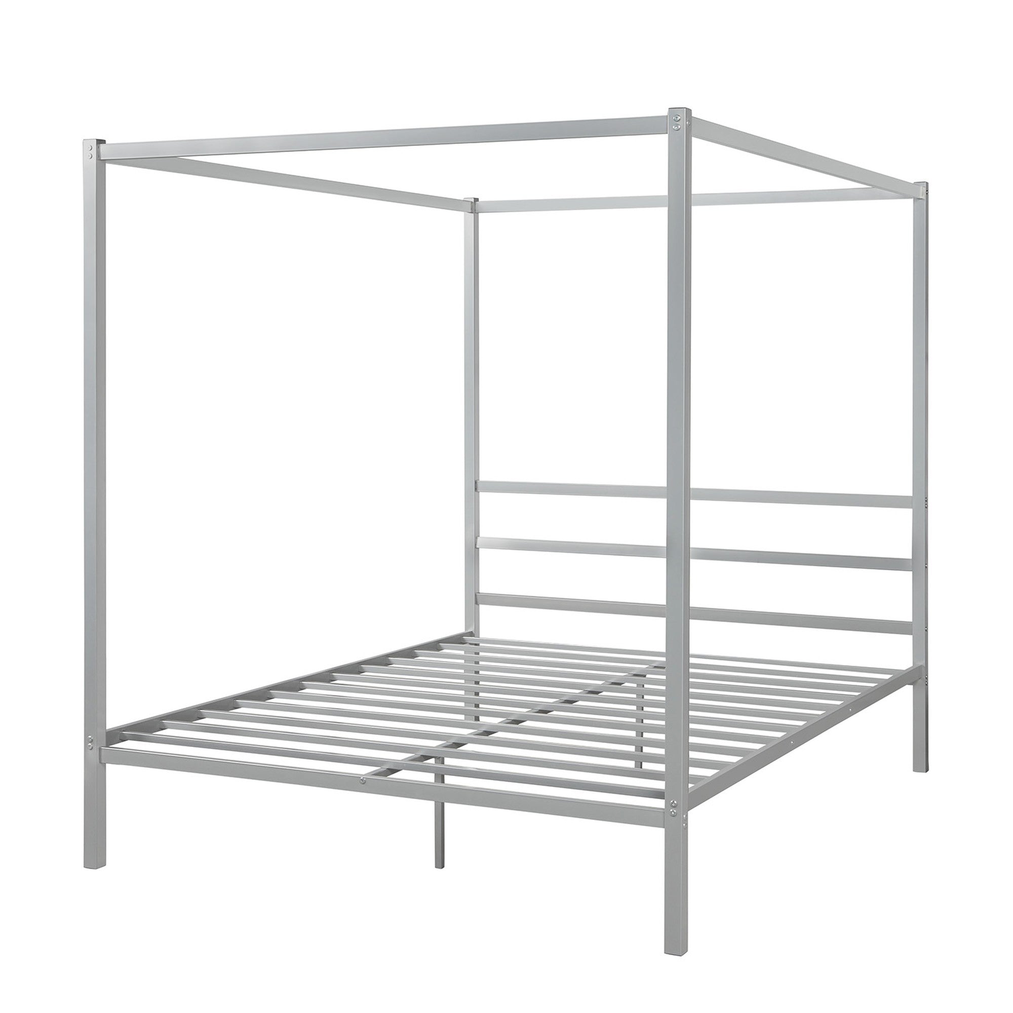 Queen Metal Frame Canopy Platform Bed with Center Legs