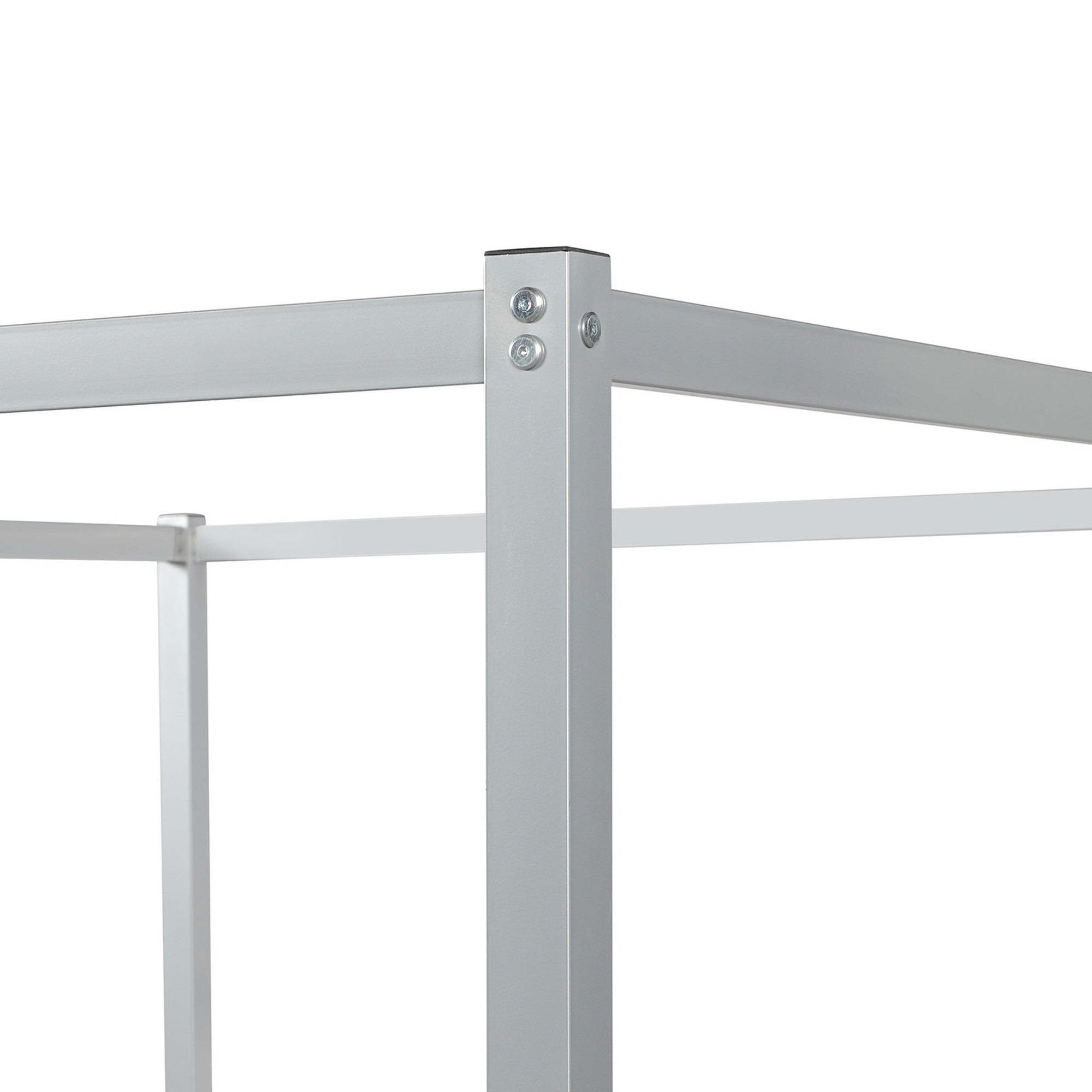 Queen Metal Frame Canopy Platform Bed with Center Legs