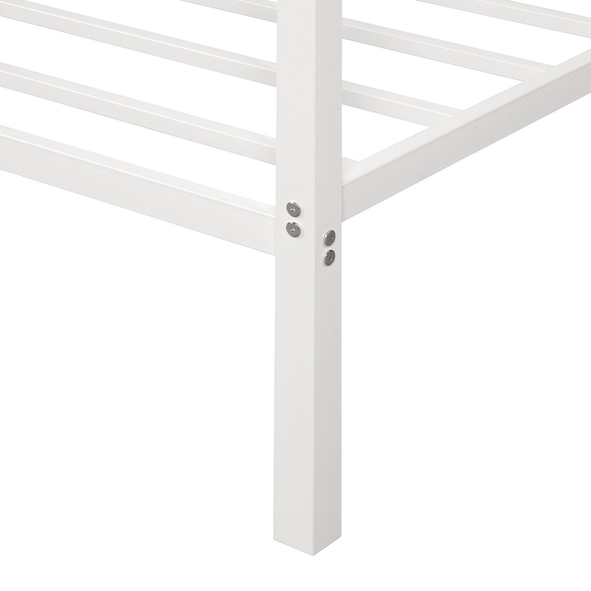 Queen Metal Frame Canopy Platform Bed with Center Legs