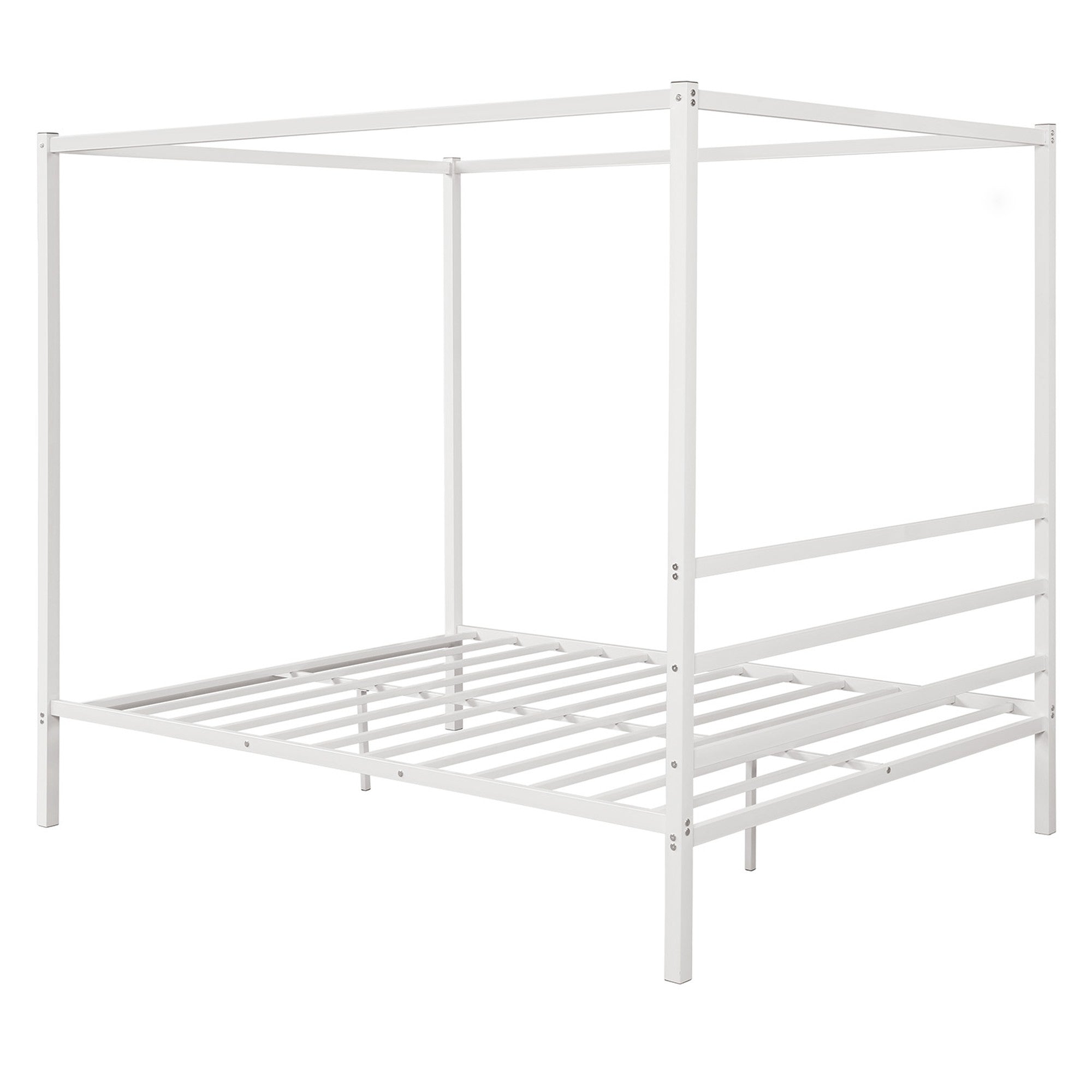 Queen Metal Frame Canopy Platform Bed with Center Legs