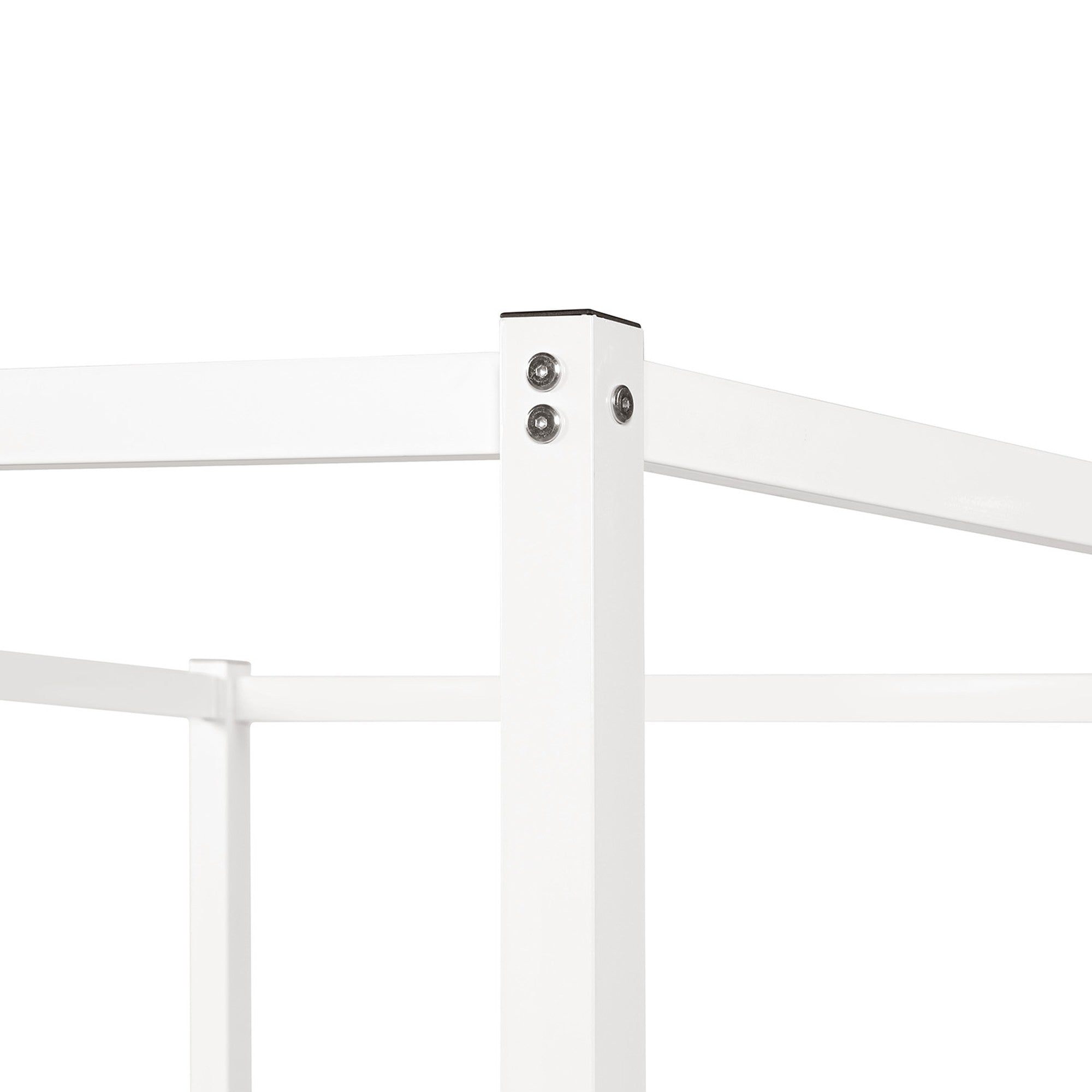 Queen Metal Frame Canopy Platform Bed with Center Legs