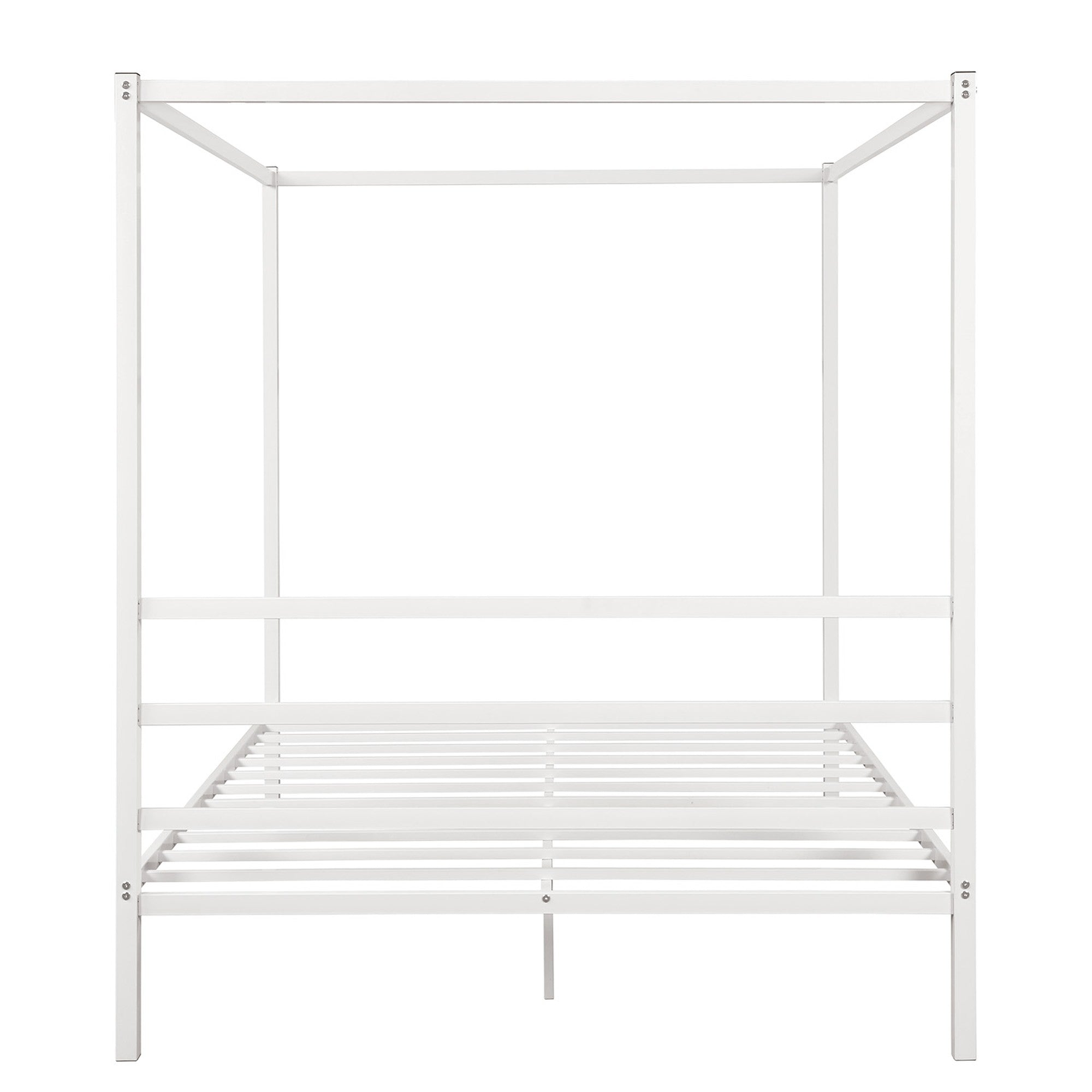 Queen Metal Frame Canopy Platform Bed with Center Legs