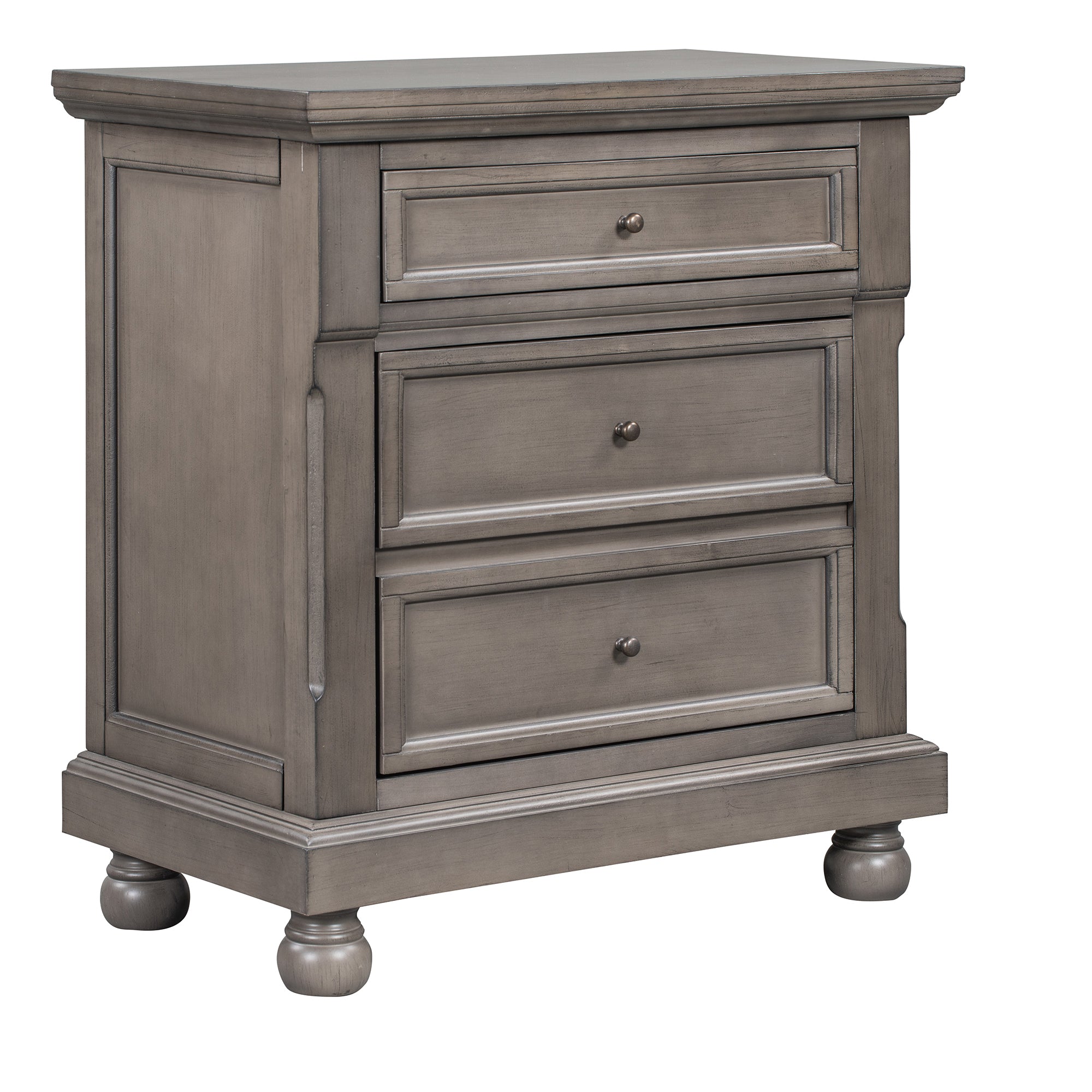 3-Drawer Wood Nightstand