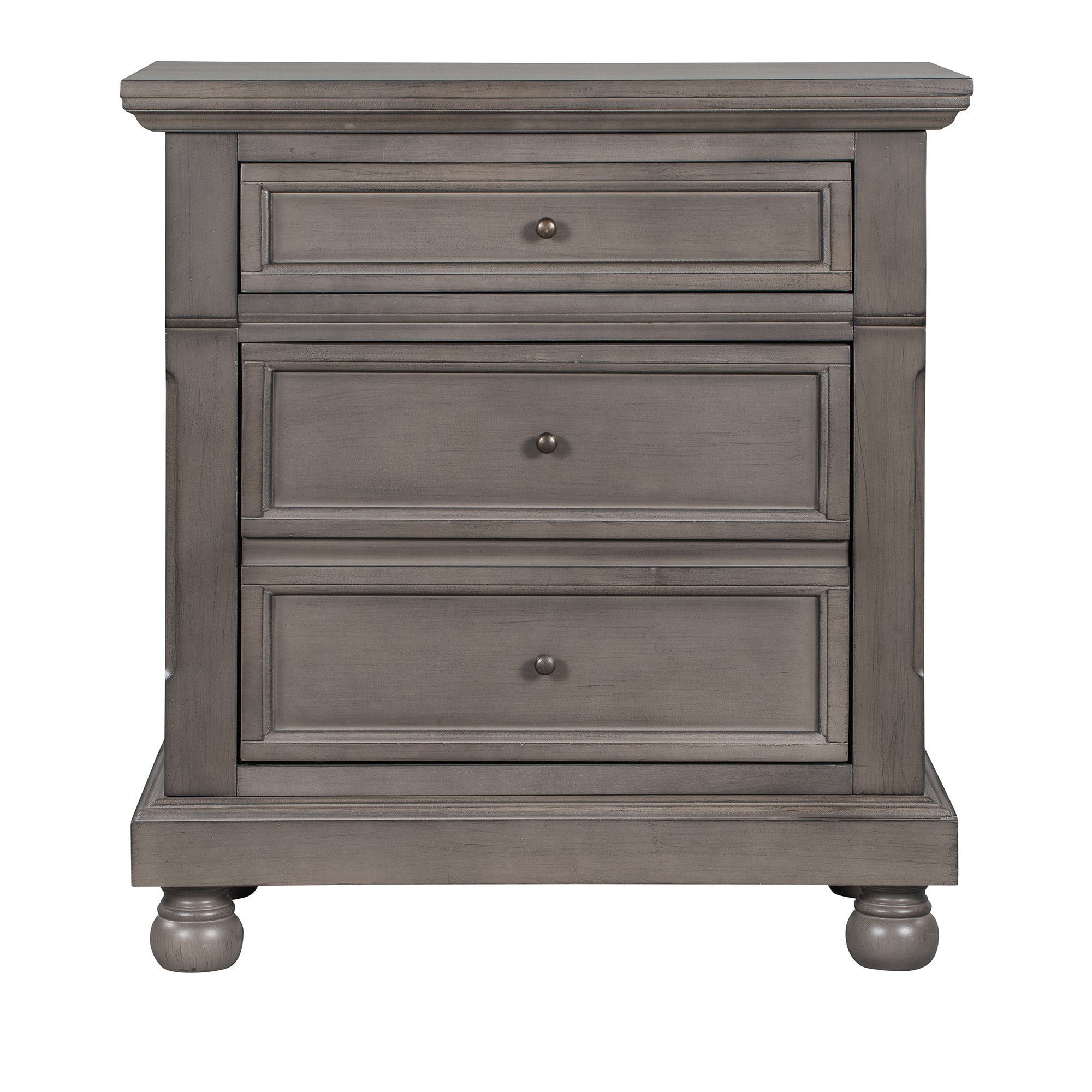 3-Drawer Wood Nightstand