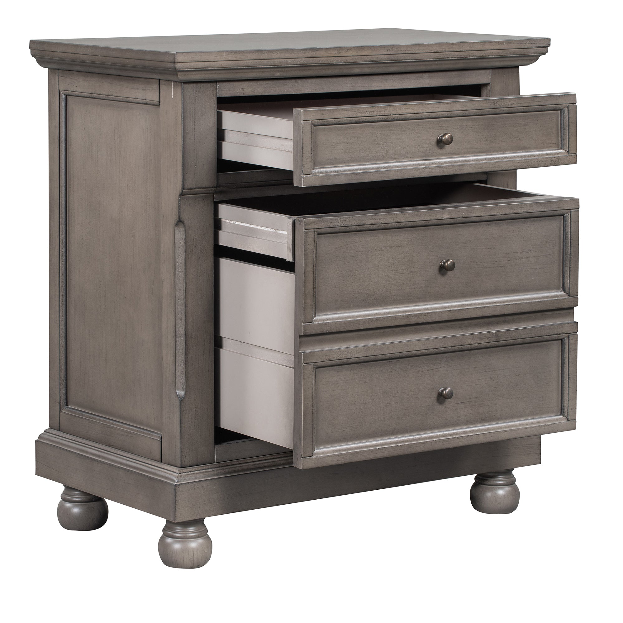 3-Drawer Wood Nightstand