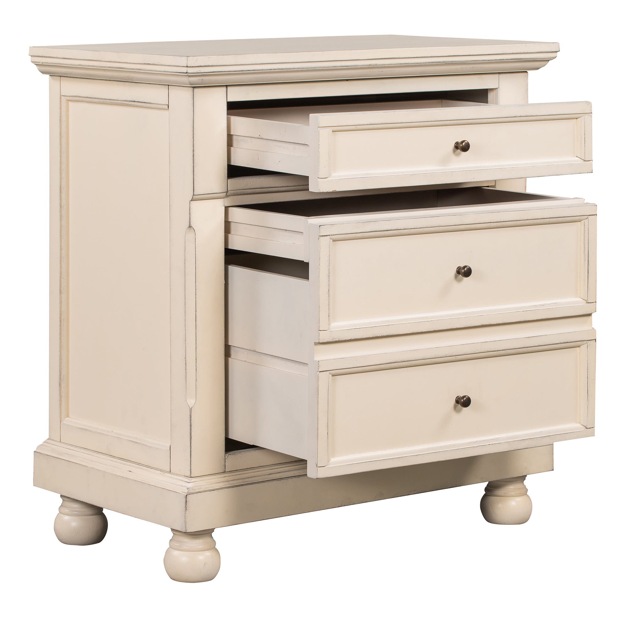 3-Drawer Wood Nightstand