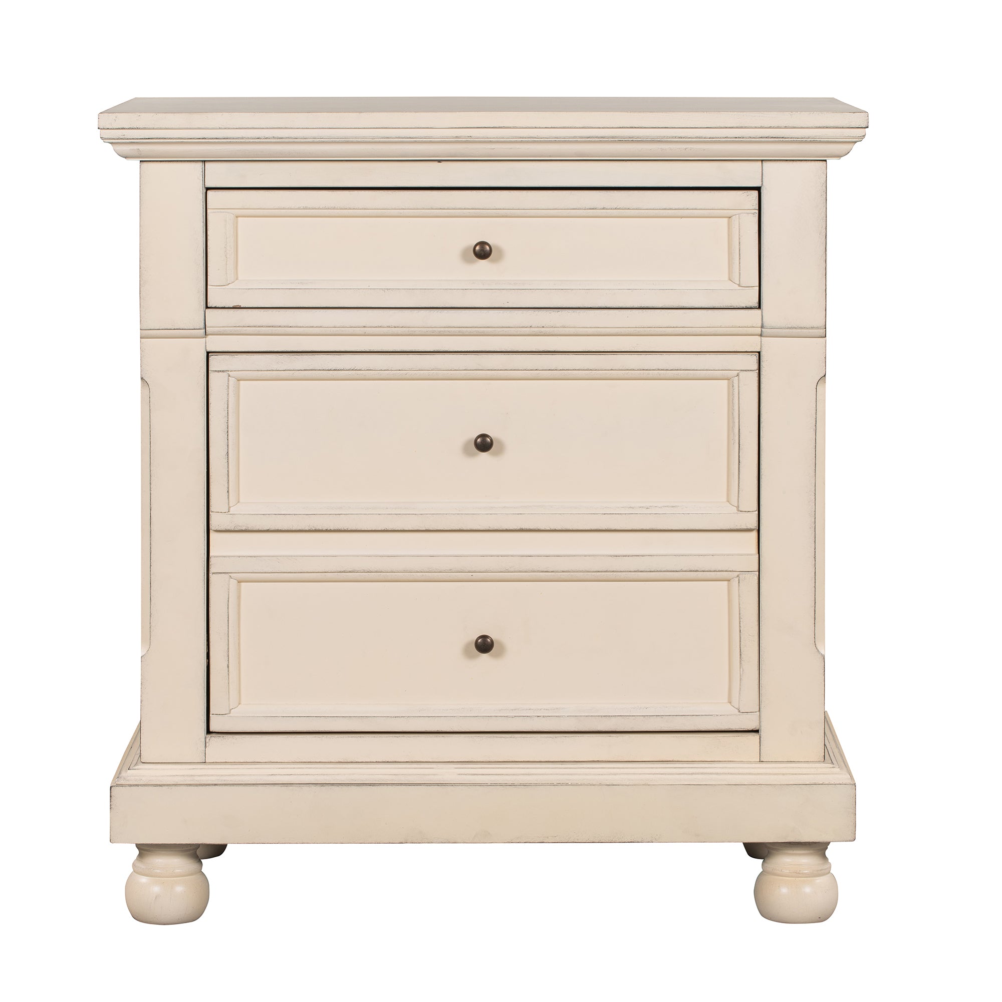 3-Drawer Wood Nightstand