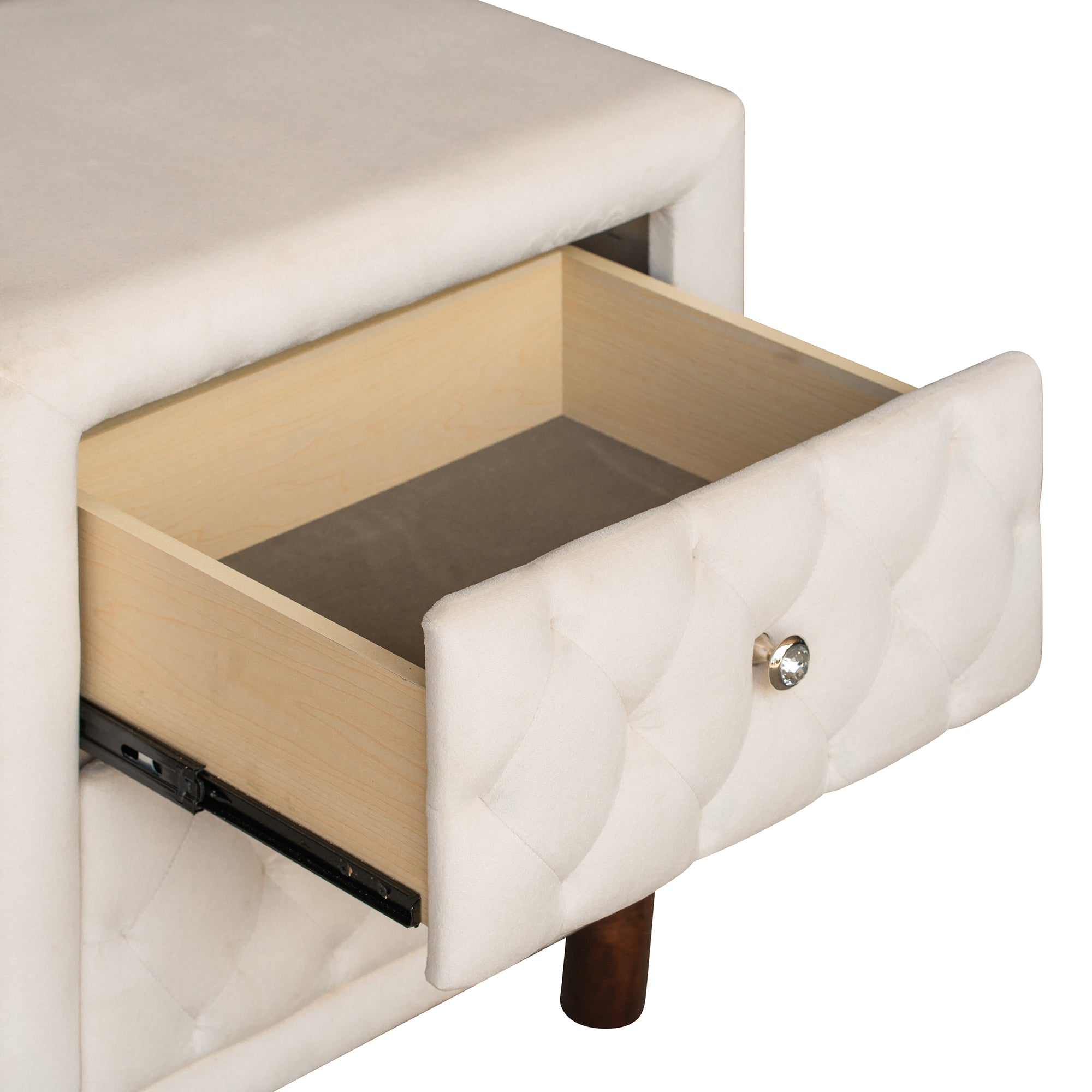 2-Drawer Upholstered Wood Nightstand