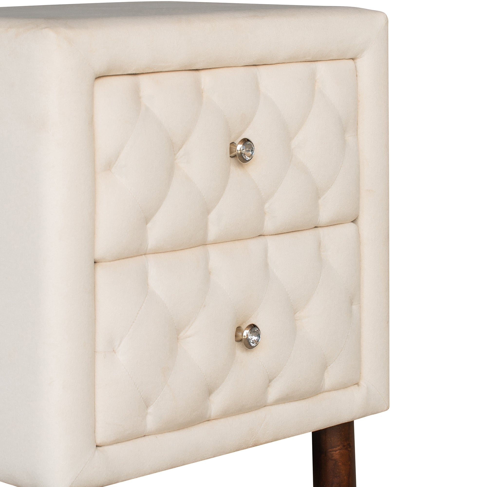 2-Drawer Upholstered Wood Nightstand