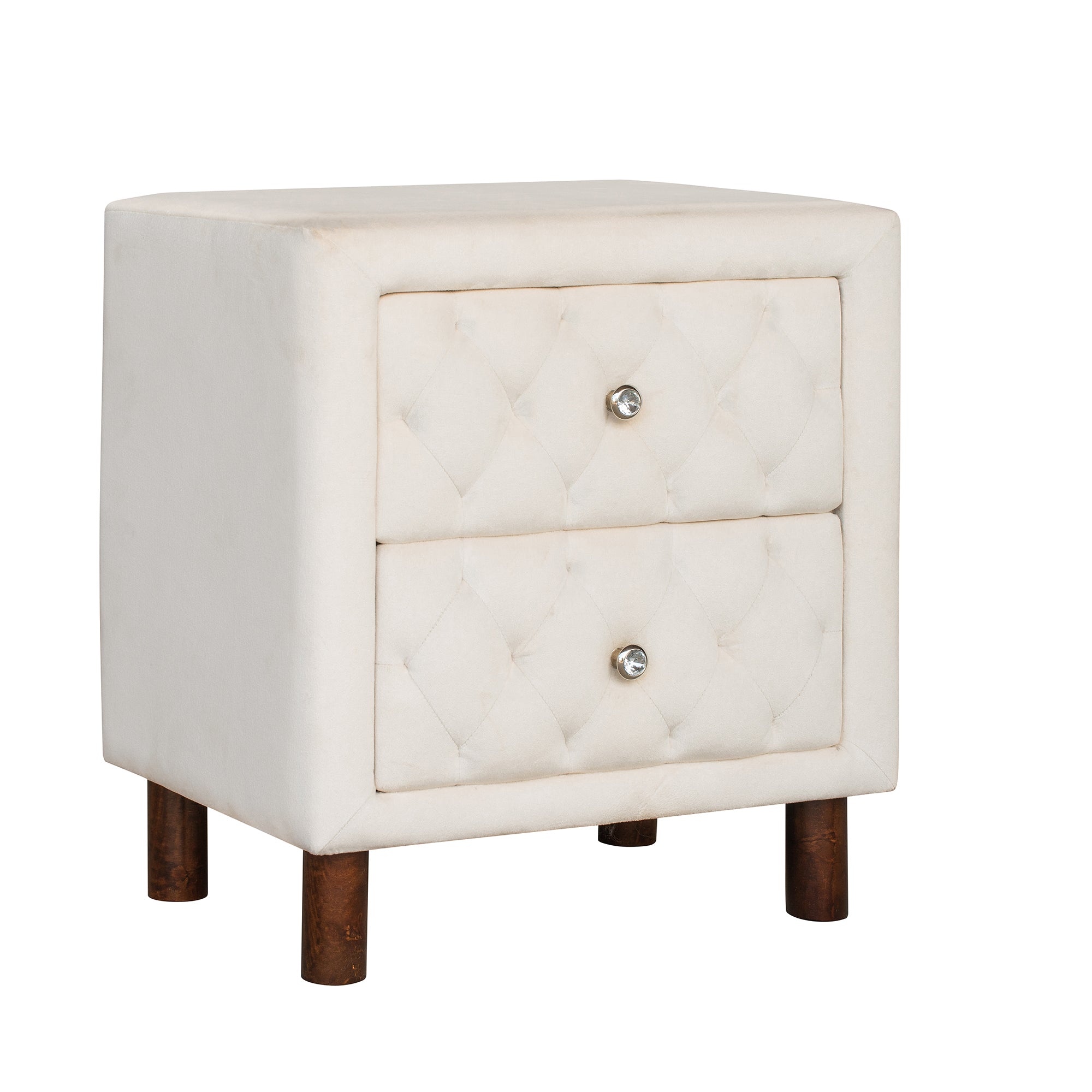 2-Drawer Upholstered Wood Nightstand