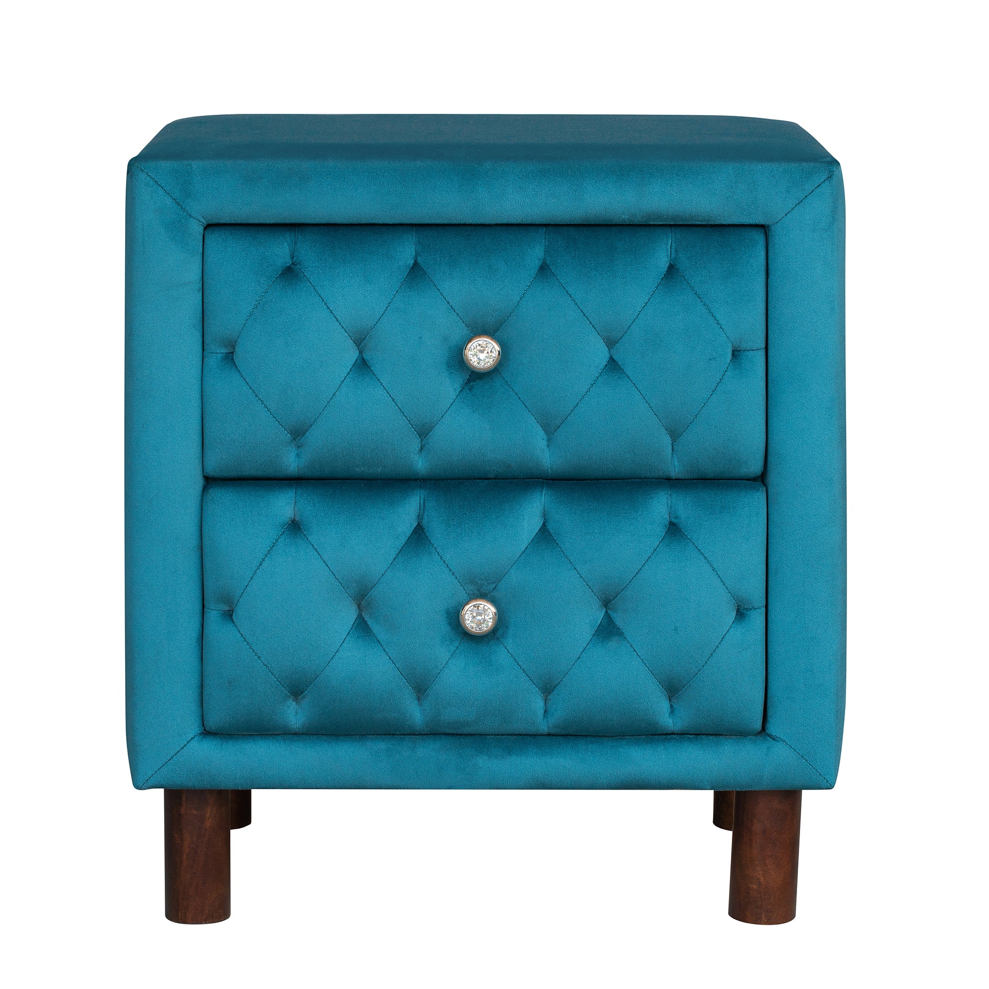2-Drawer Upholstered Wood Nightstand