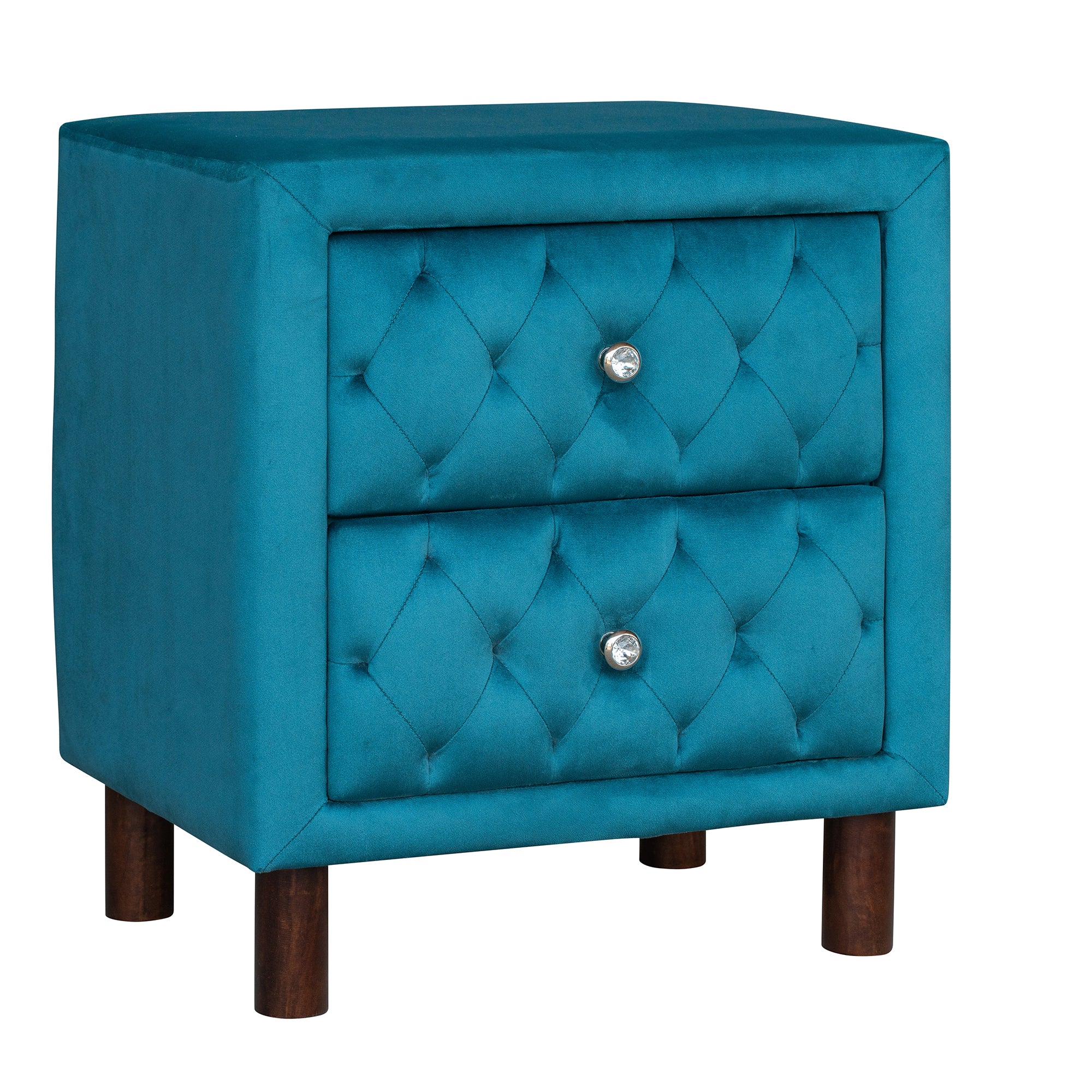 2-Drawer Upholstered Wood Nightstand