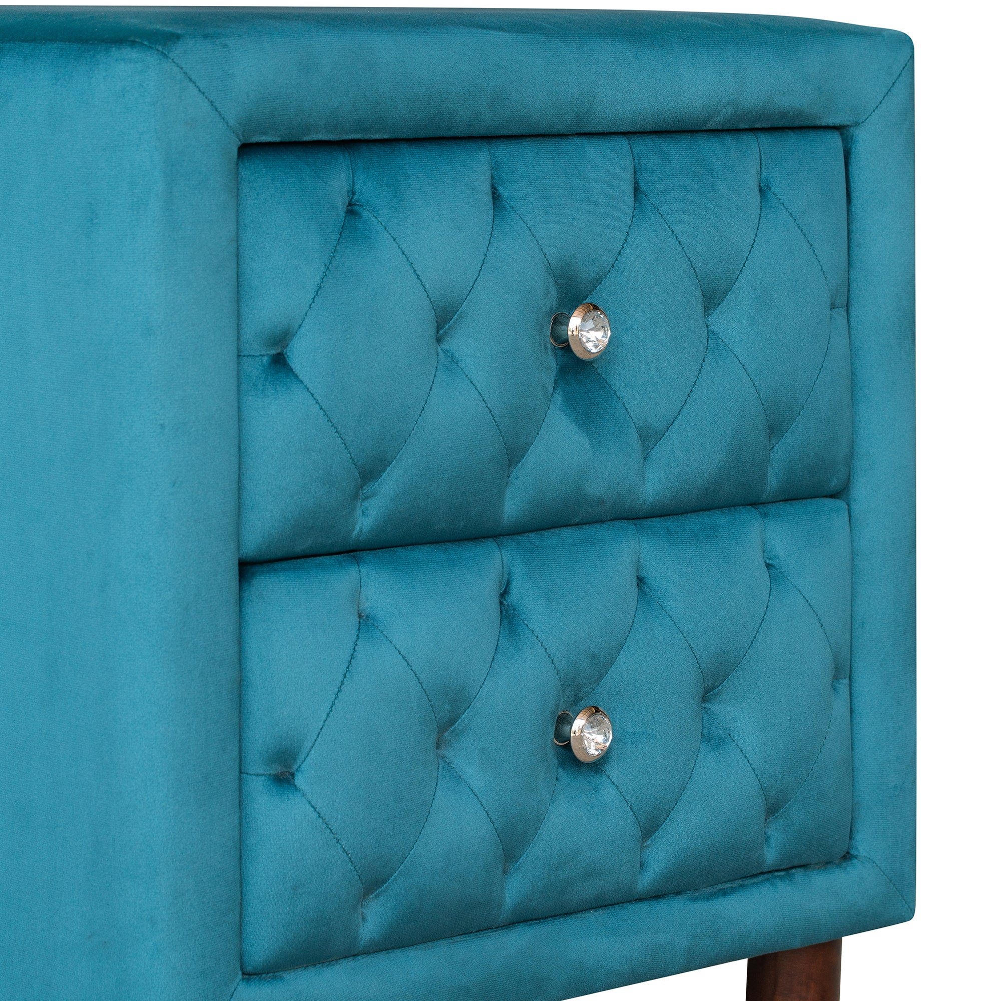 2-Drawer Upholstered Wood Nightstand