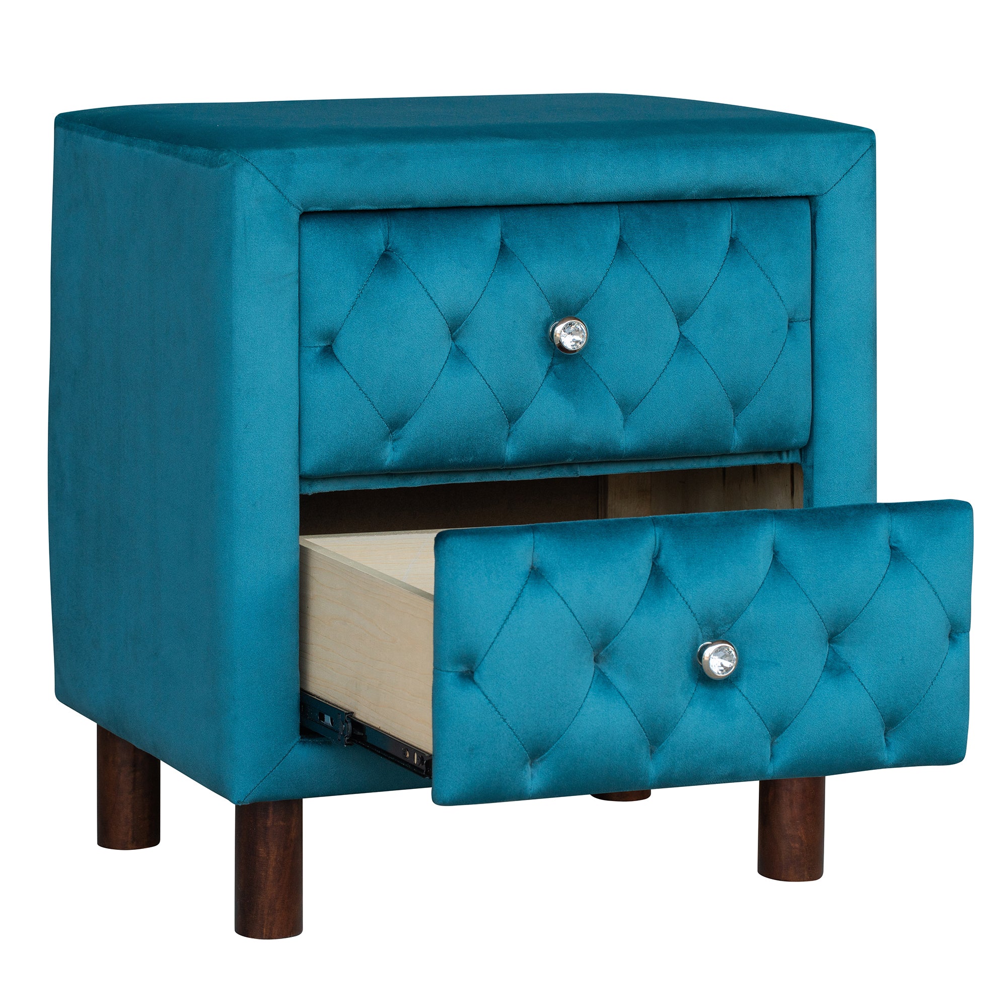 2-Drawer Upholstered Wood Nightstand