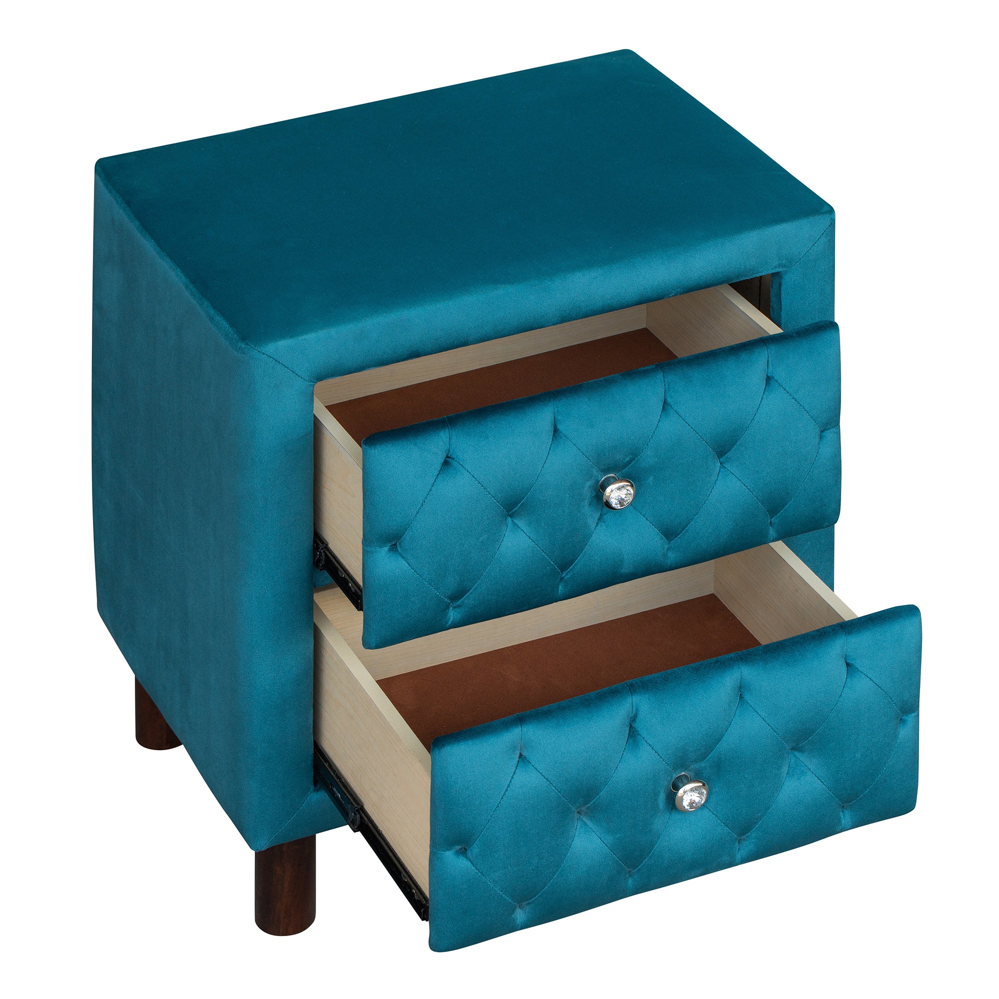 2-Drawer Upholstered Wood Nightstand
