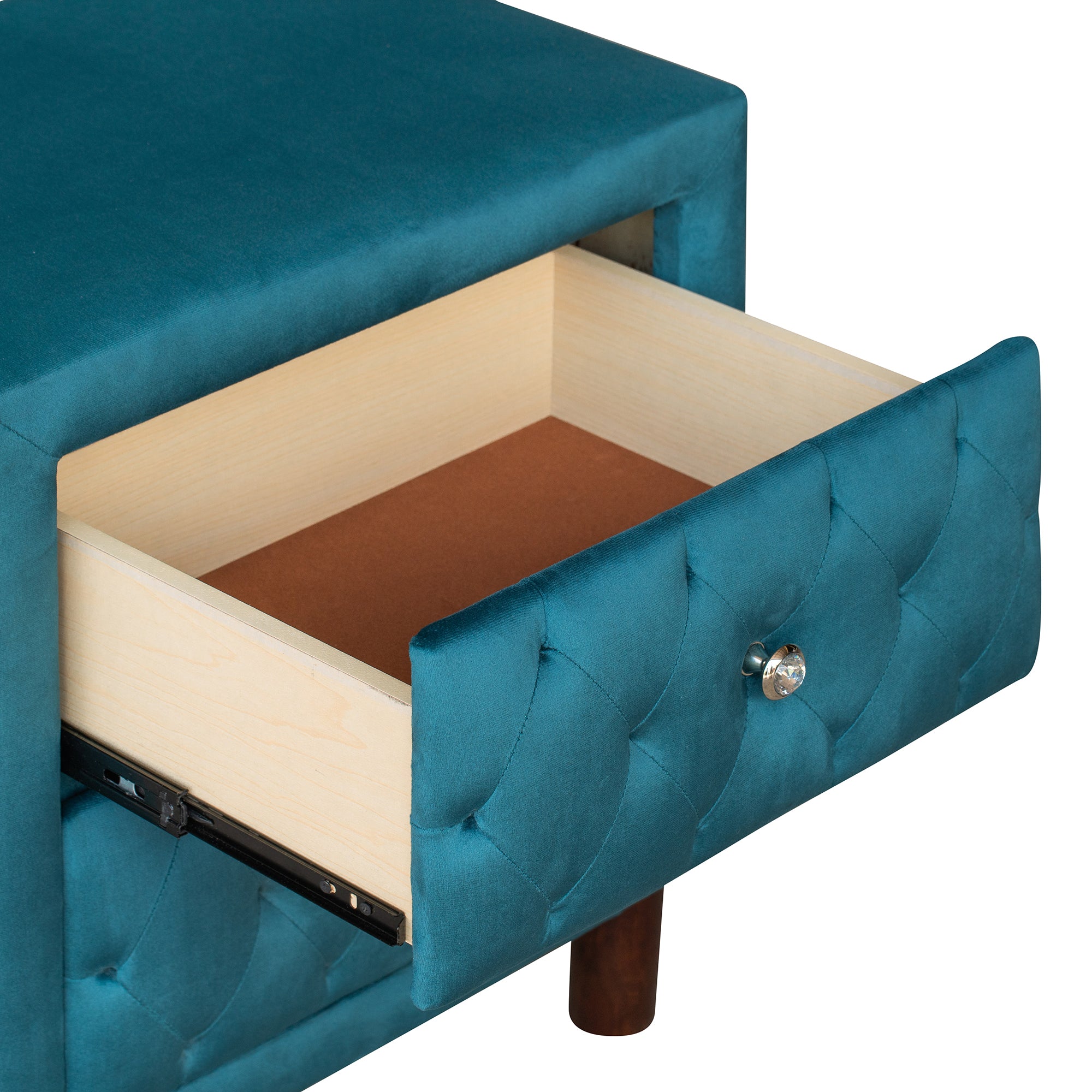 2-Drawer Upholstered Wood Nightstand