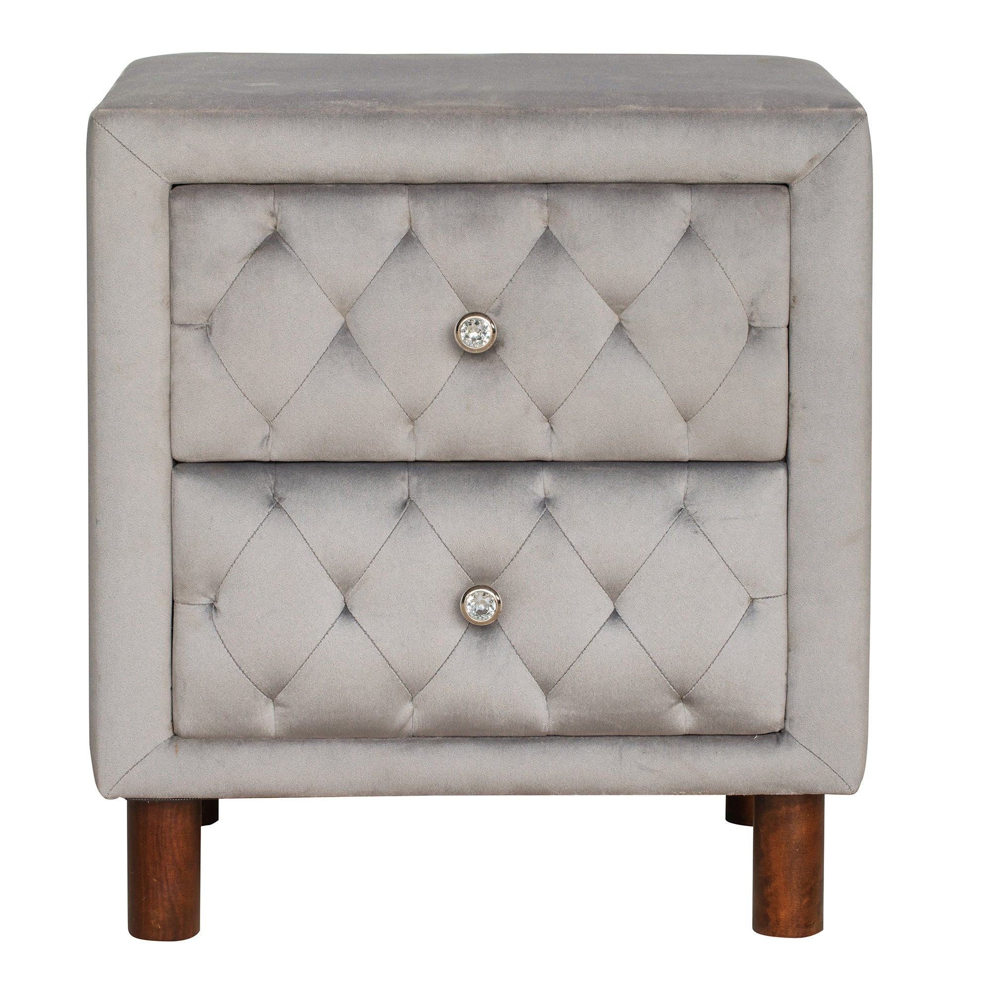 2-Drawer Upholstered Wood Nightstand