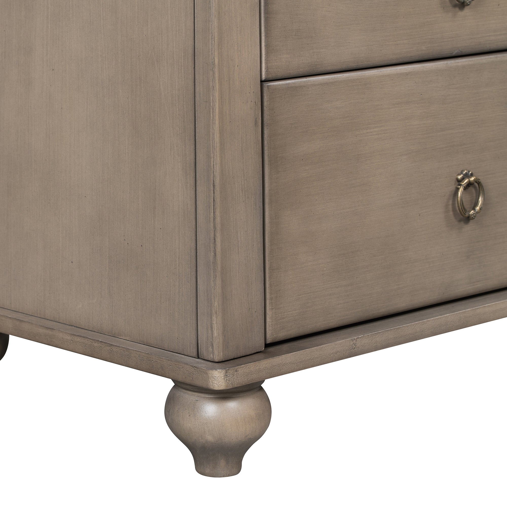 2-Drawer Wood Nightstand with Hardware