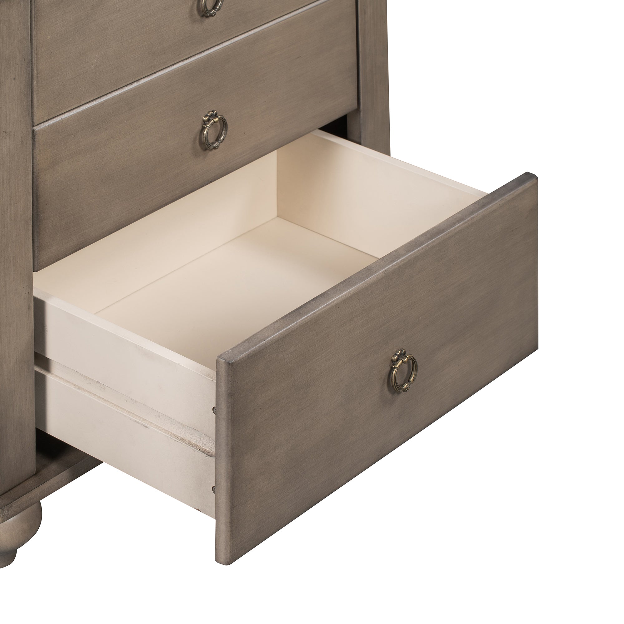 2-Drawer Wood Nightstand with Hardware