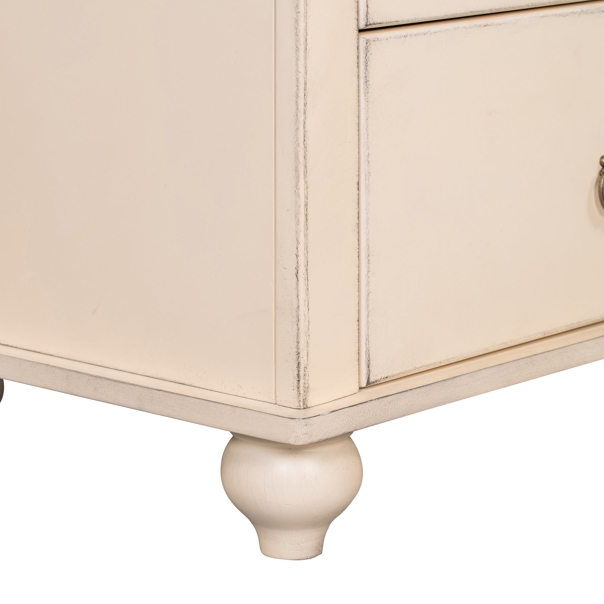 2-Drawer Wood Nightstand with Hardware