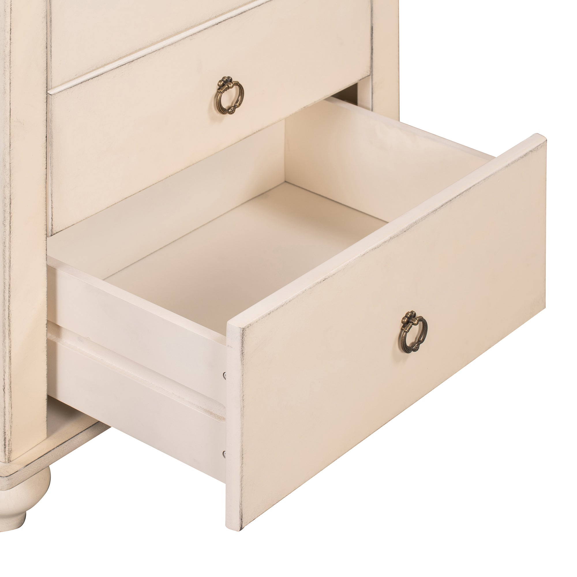 2-Drawer Wood Nightstand with Hardware