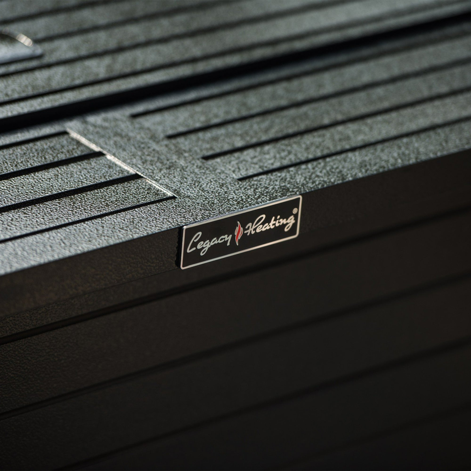 Rectangular Steel Outdoor Fire Pit Table with Control Panels