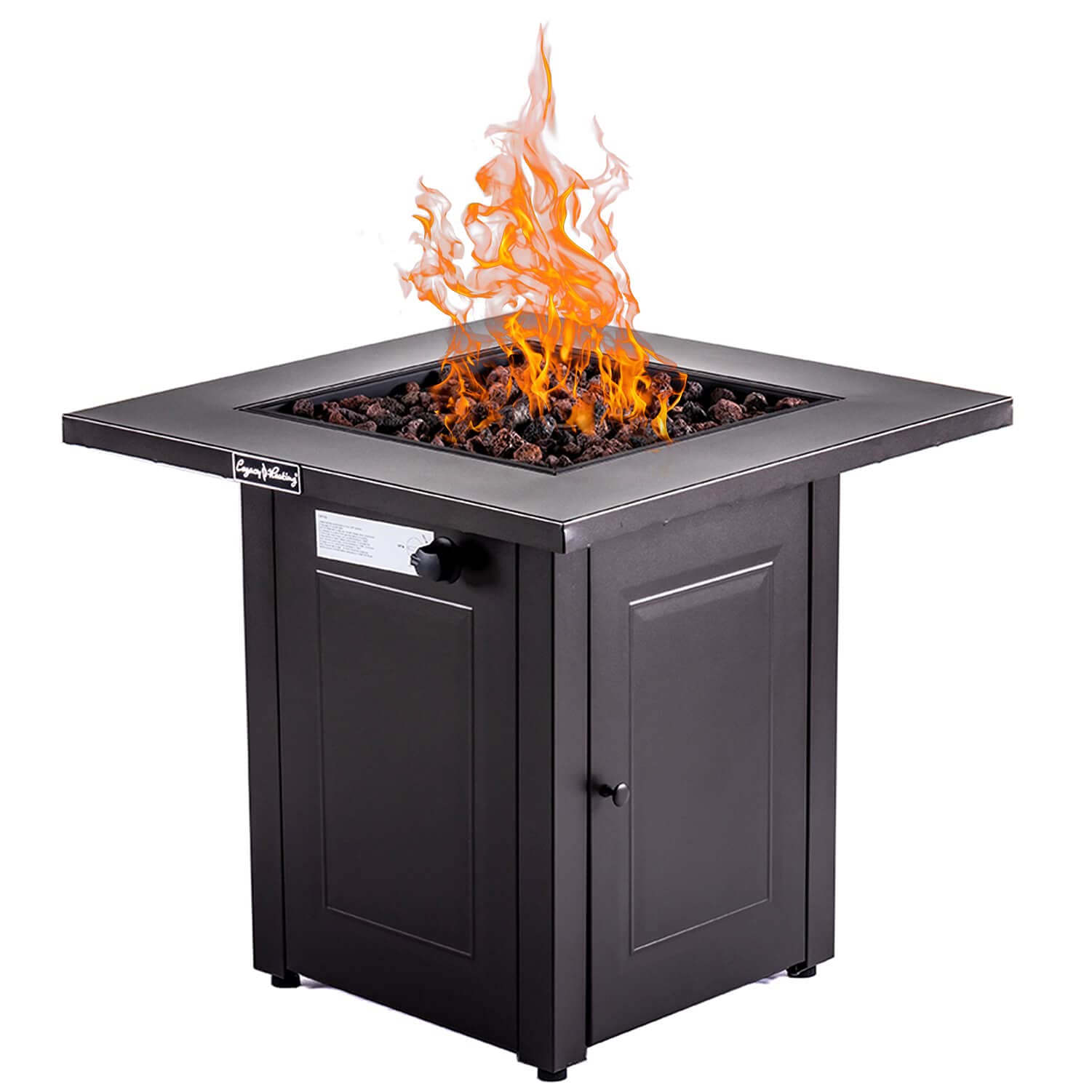 Square Stainless Steel Outdoor Fire Pit Table with Lid