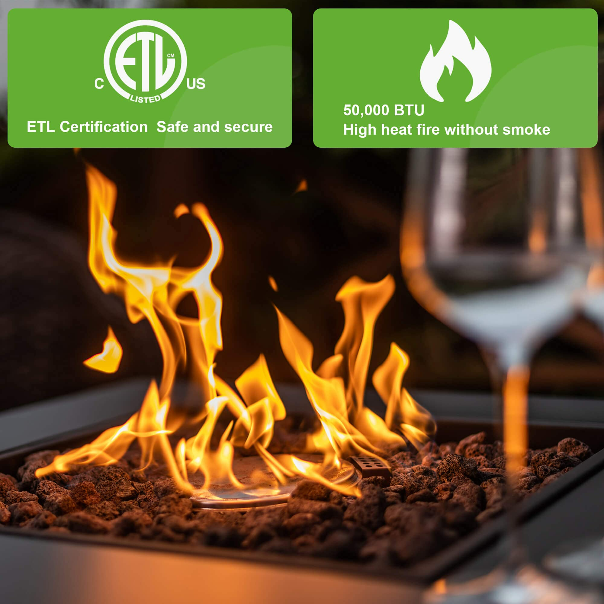 Square Stainless Steel Outdoor Fire Pit Table with Lid